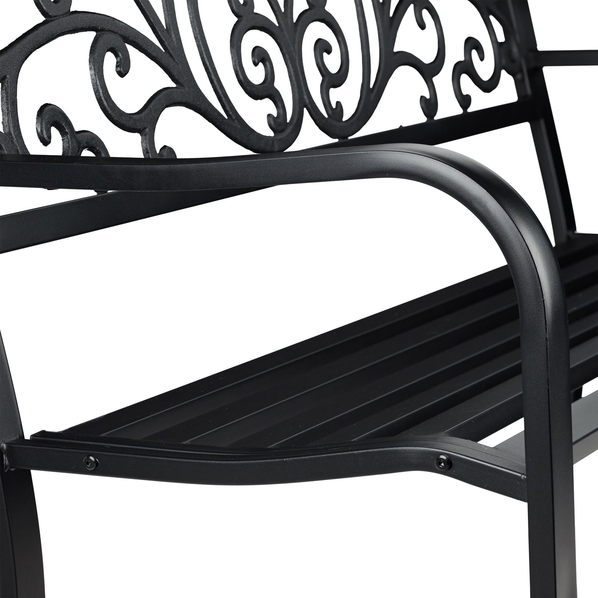 Gartenbank Metall Ornamente Schwarz von Relaxdays