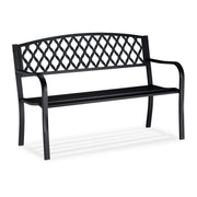 Gartenbank Metall mit Flechtmuster Schwarz