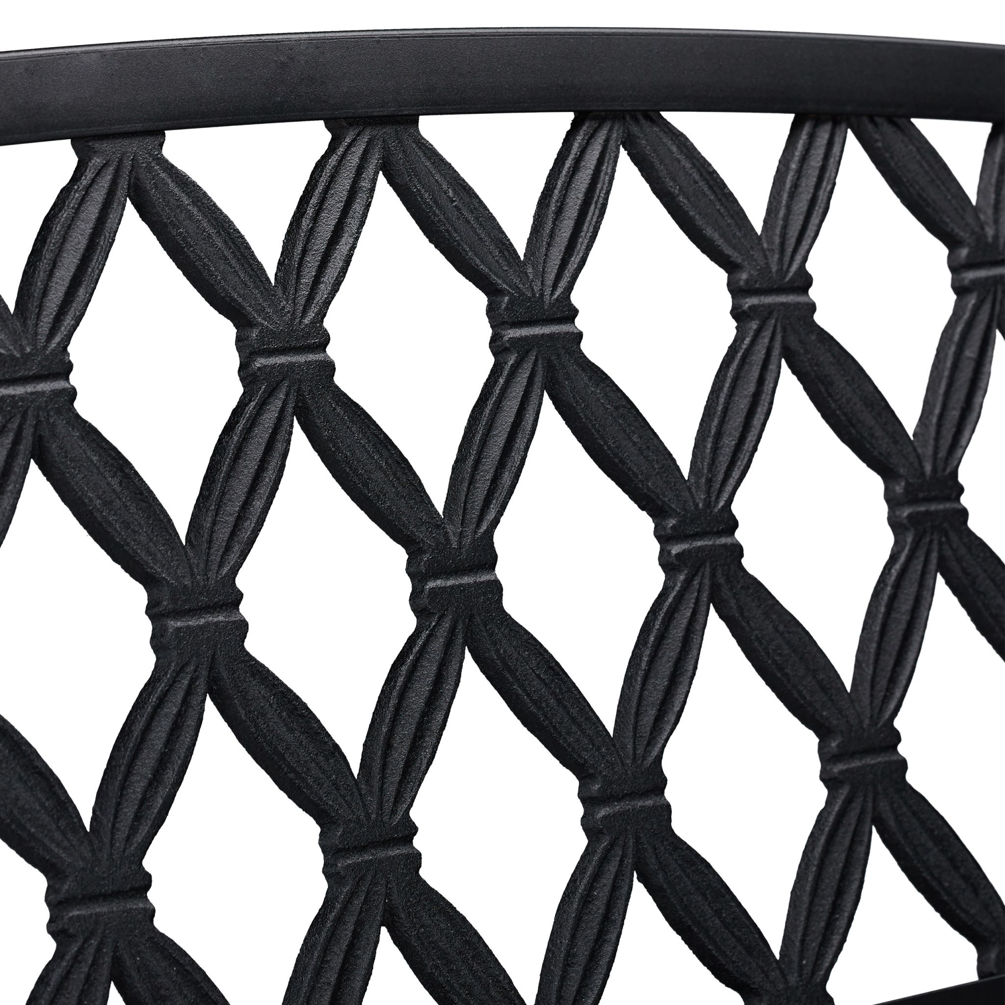 Gartenbank Metall mit Flechtmuster Schwarz