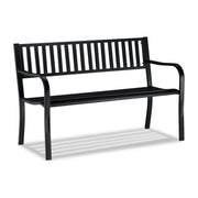 Gartenbank mit Metallstreben Schwarz von Relaxdays