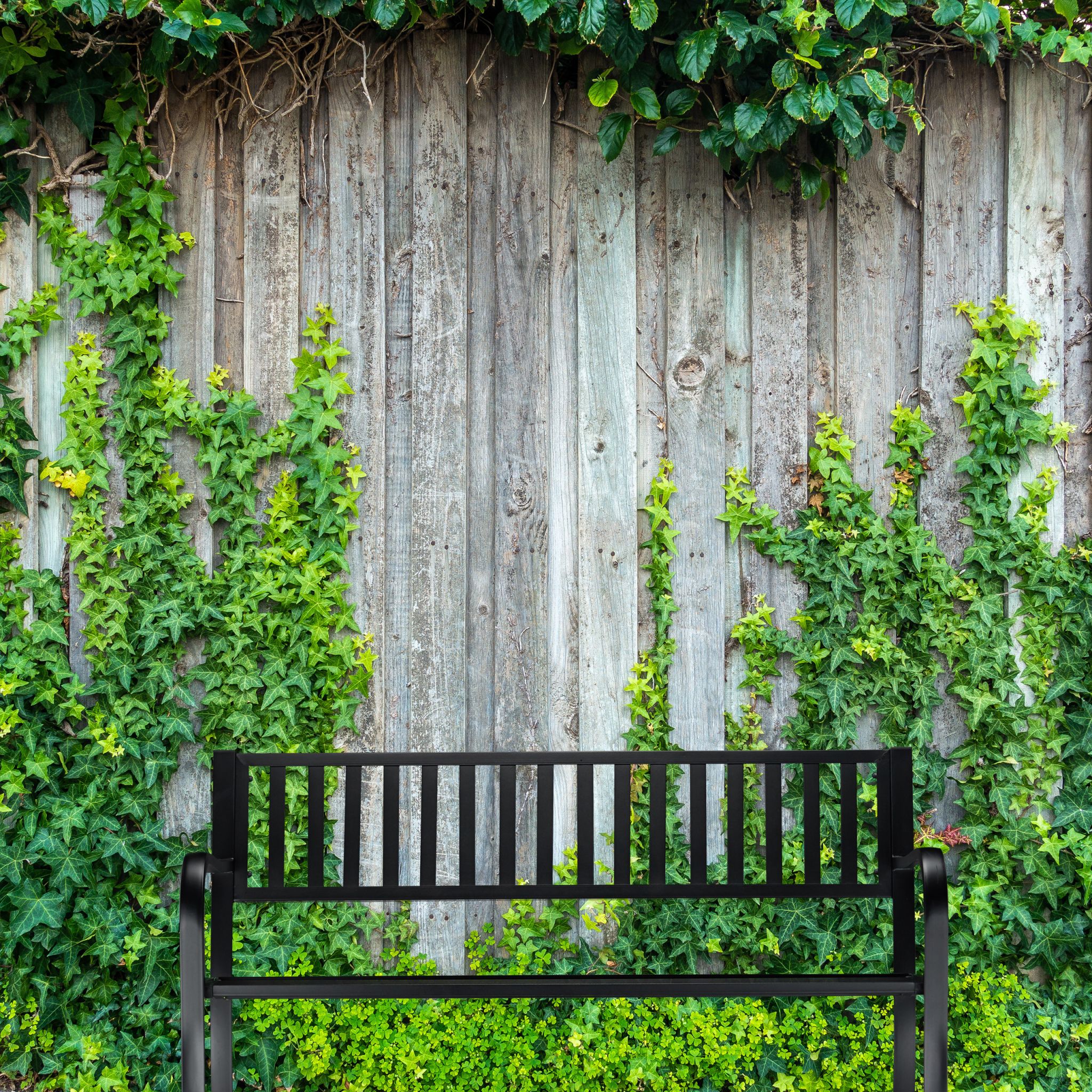 Gartenbank mit Metallstreben Schwarz von Relaxdays