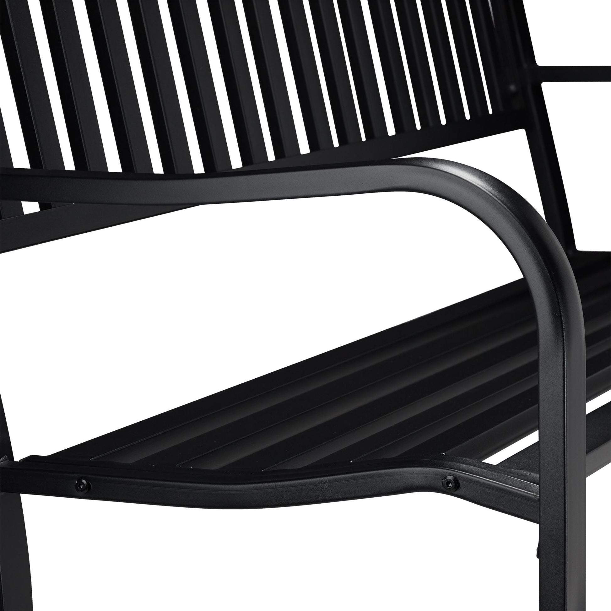 Gartenbank mit Metallstreben Schwarz von Relaxdays
