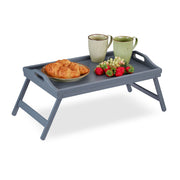 Betttablett Bambus Grau von Relaxdays