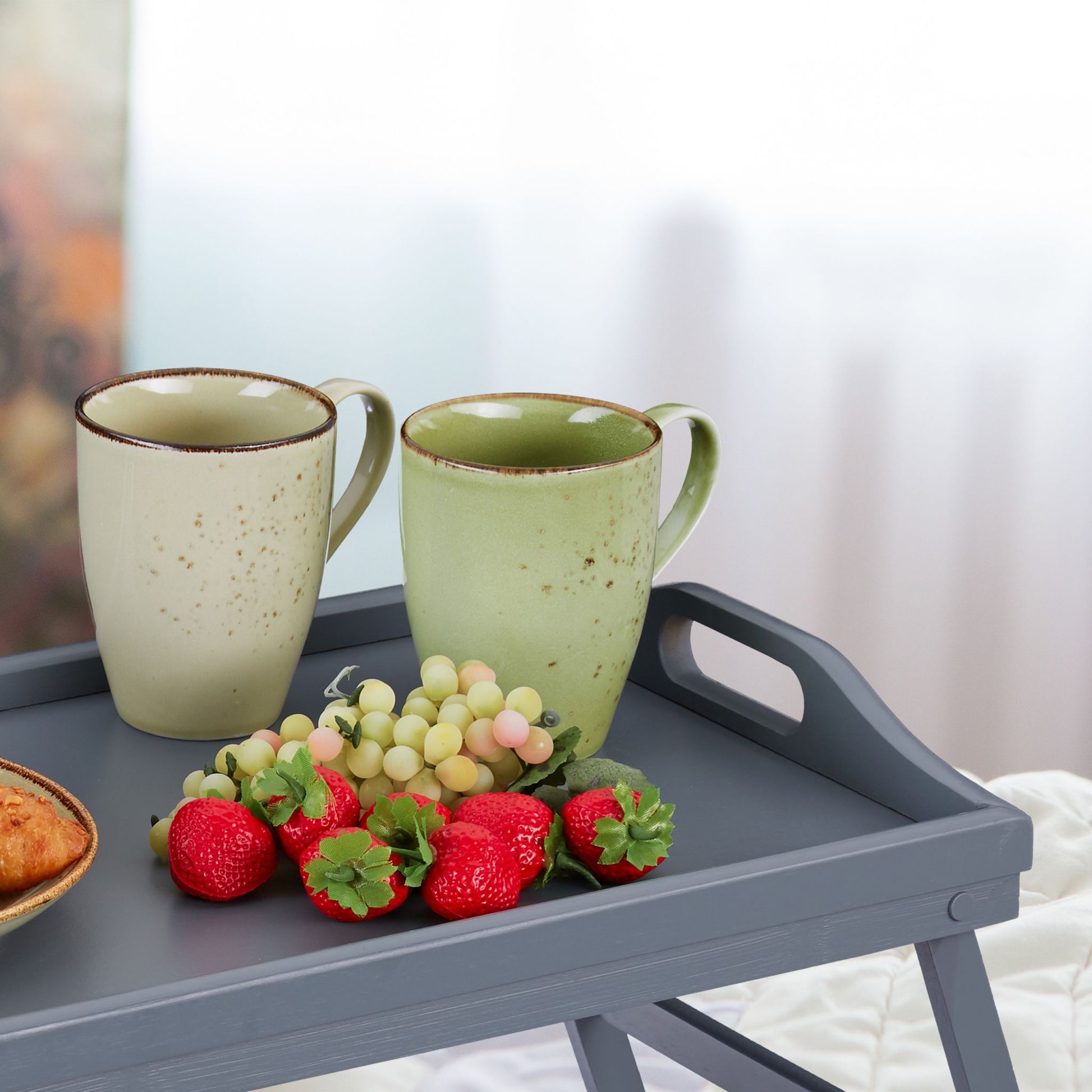 Betttablett Bambus Grau von Relaxdays