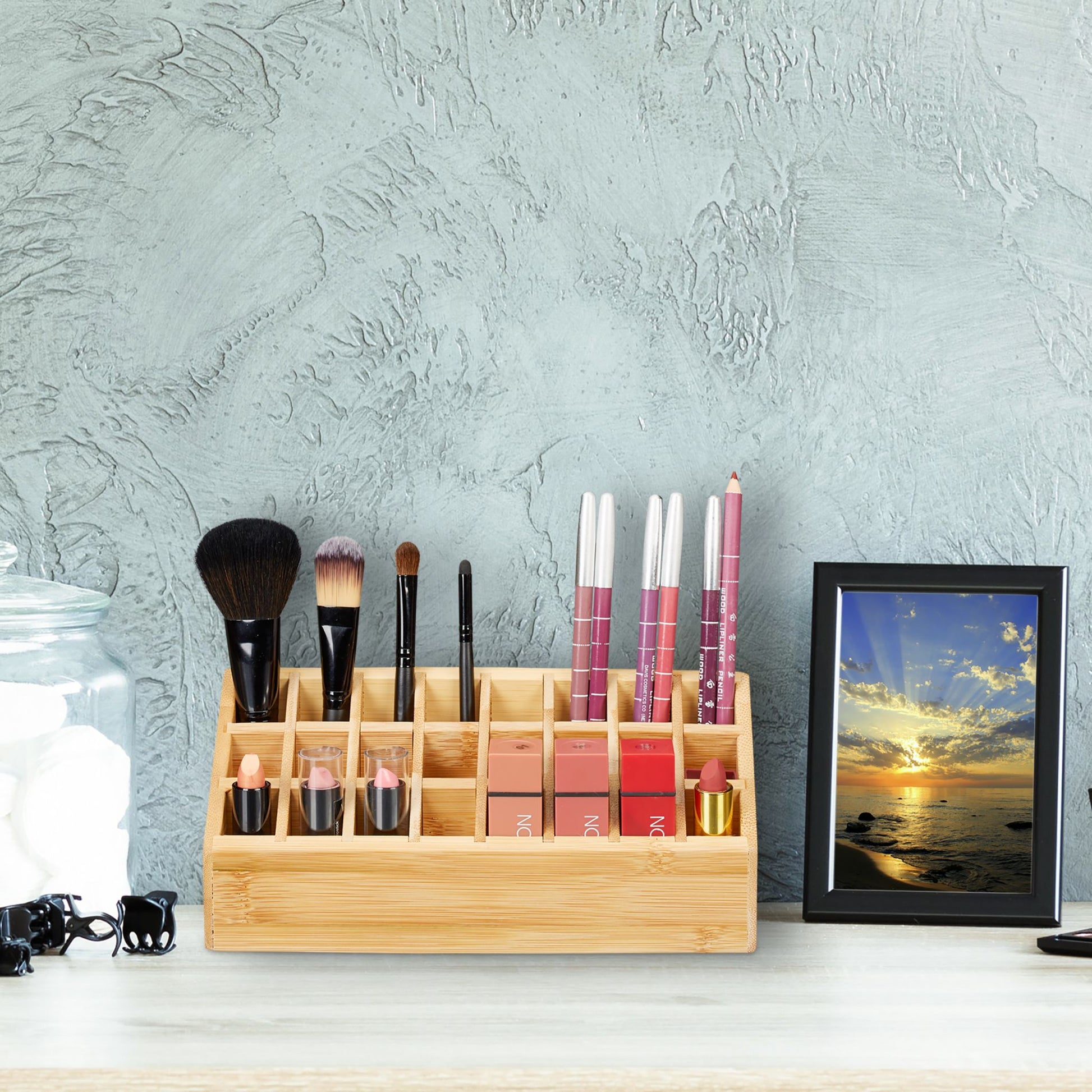 Lippenstifthalter 24 Fächer Hellbraun von Relaxdays