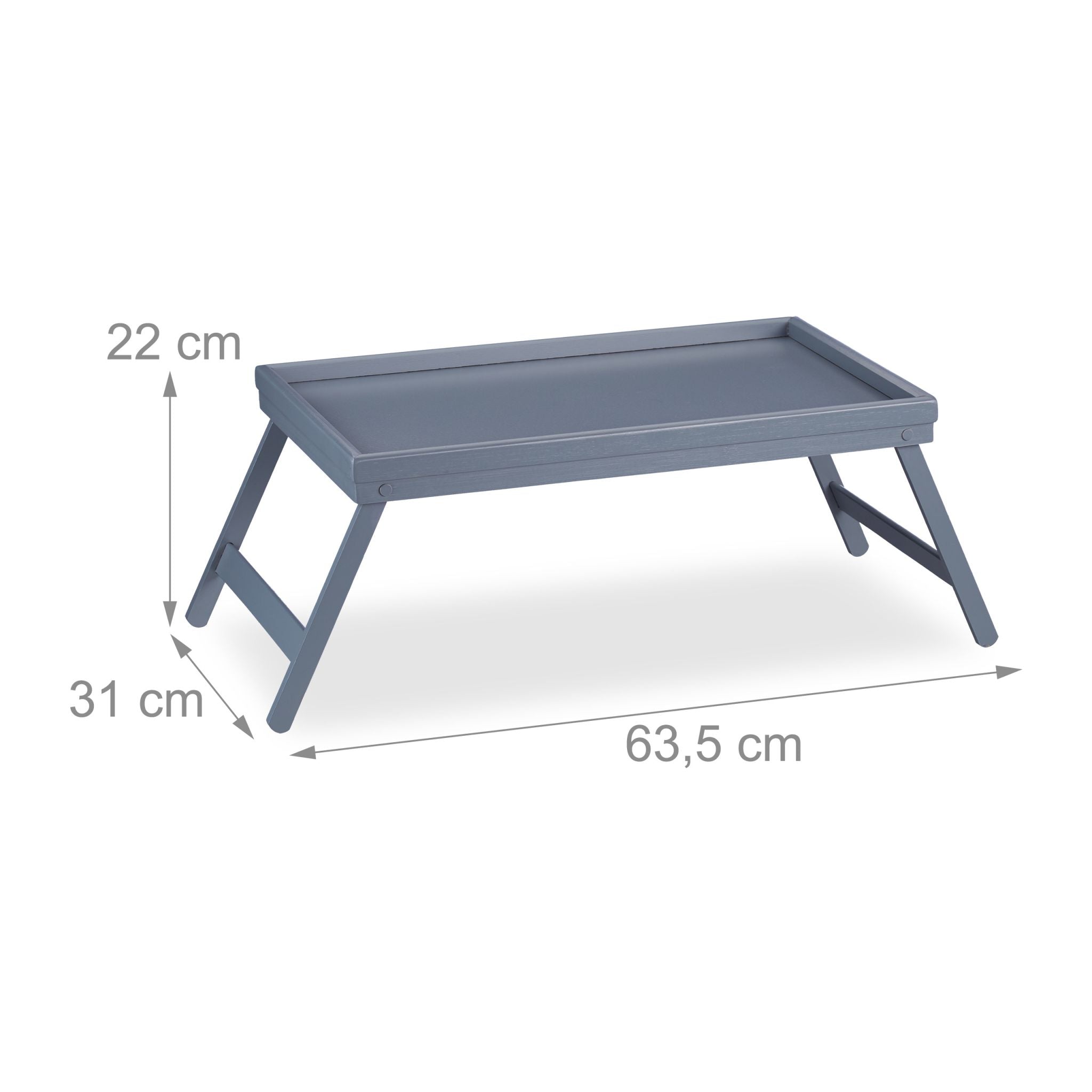 Betttablett Bambus Grau von Relaxdays