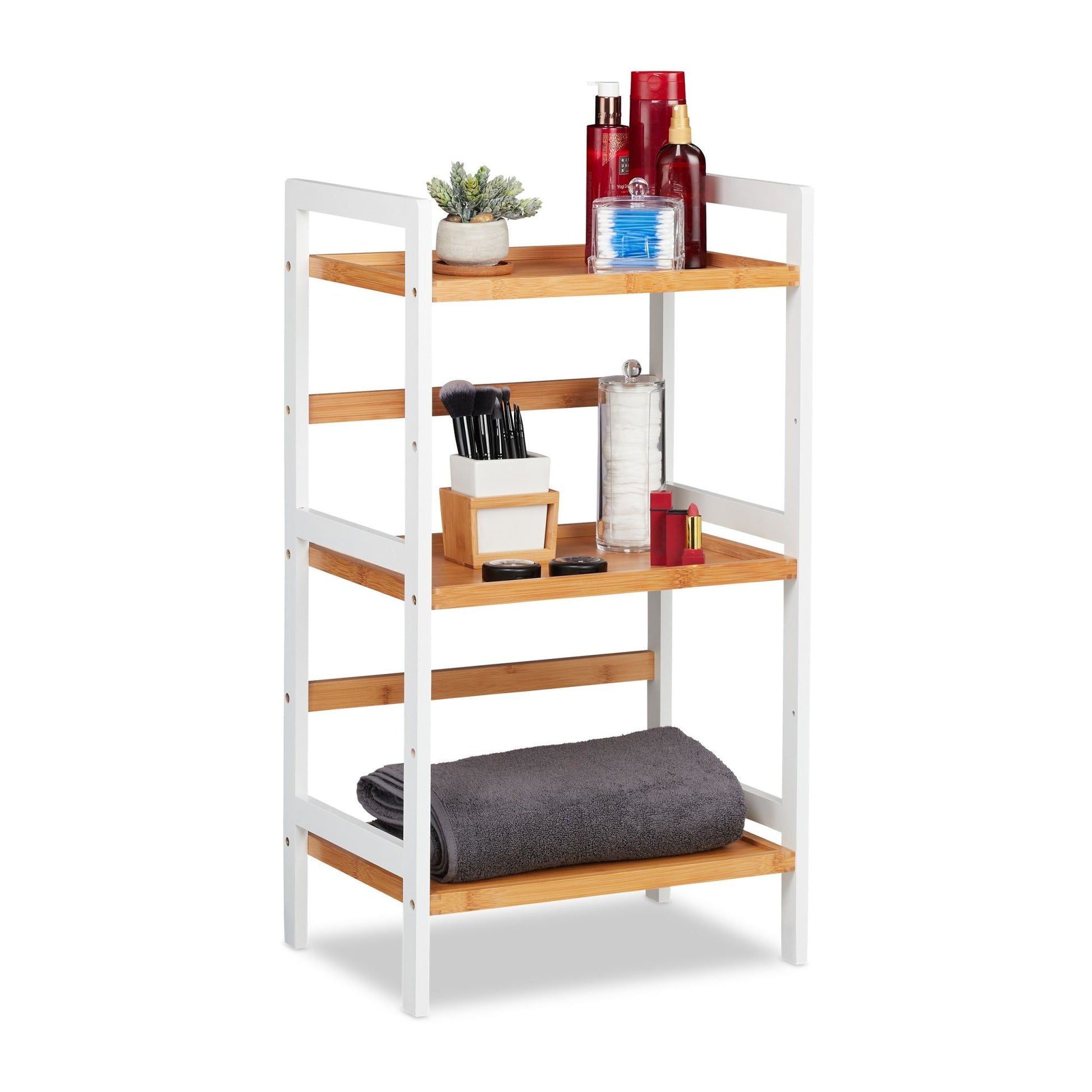 Regal mit Ablagen Bambus Hellbraun von Relaxdays