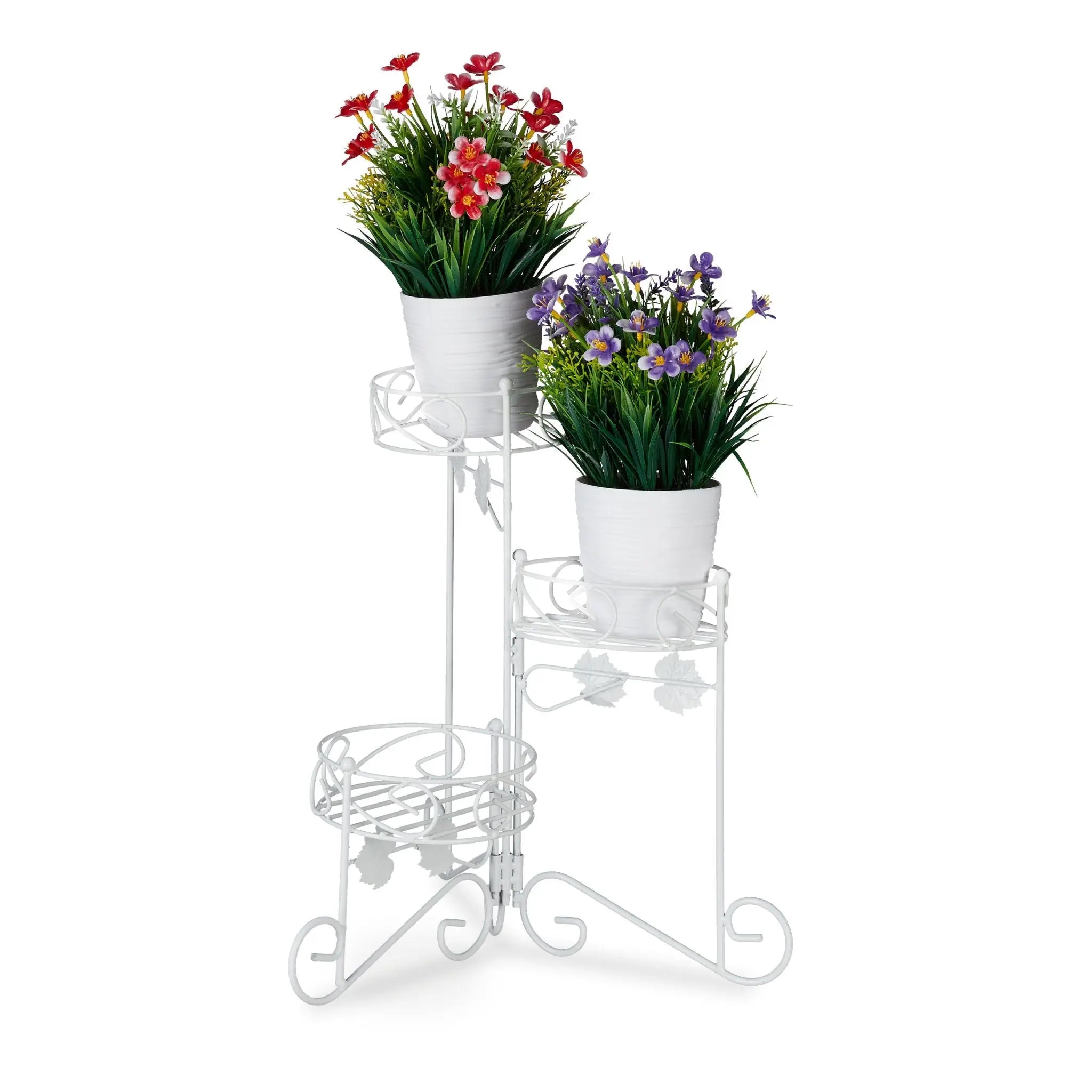 Blumenständer Metall weiss Weiss von Relaxdays