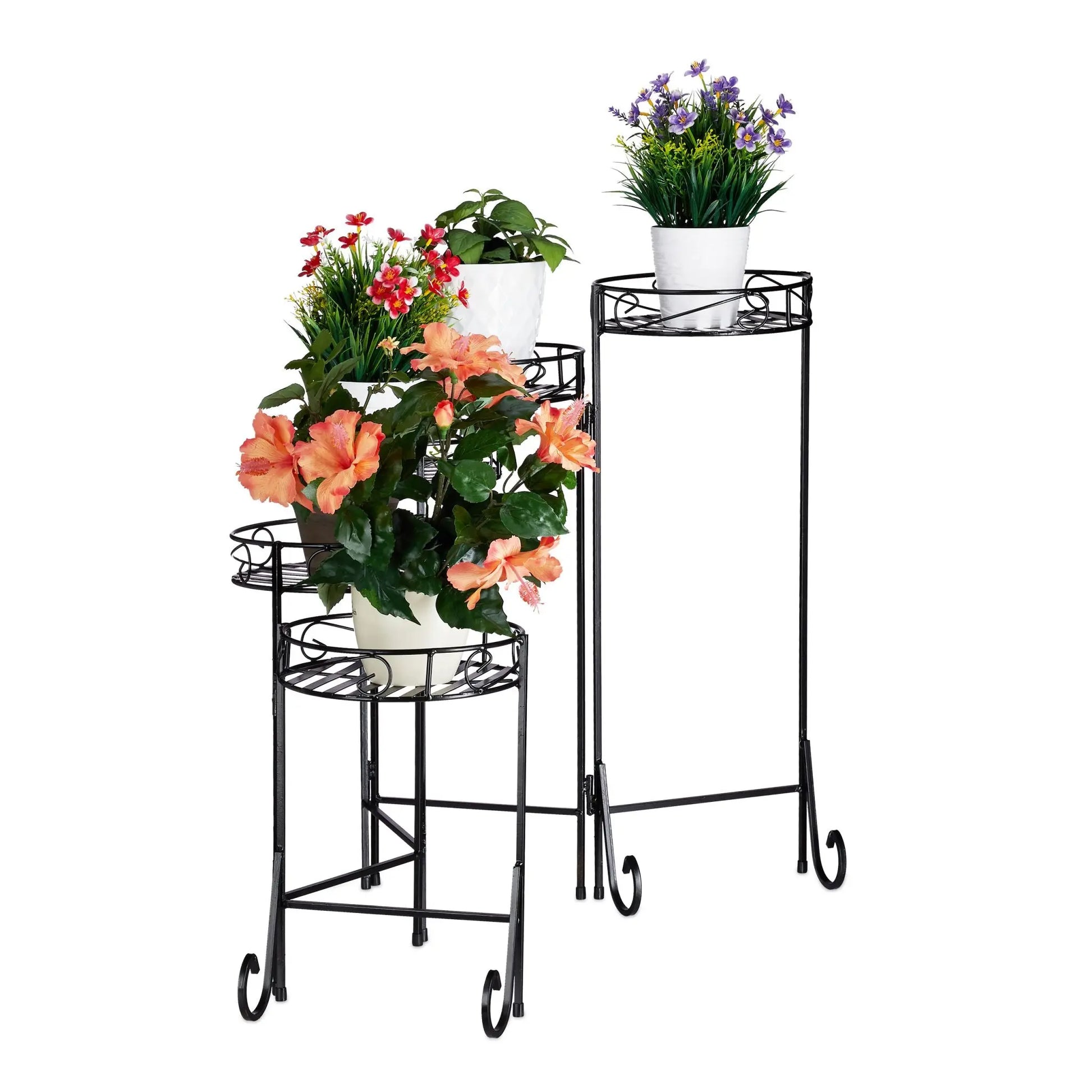 Blumentreppe Metall 5-stufig Schwarz von Relaxdays