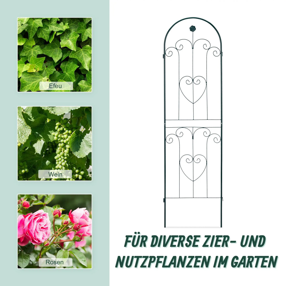 Rankgitter 2er-Set Dunkelgrün von Relaxdays