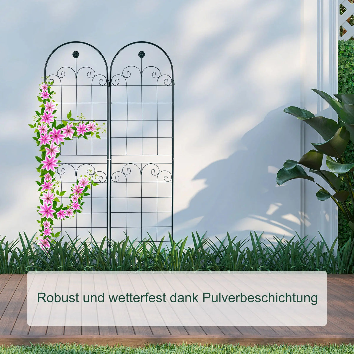 Rankgitter 2er-Set Dunkelgrün von Relaxdays