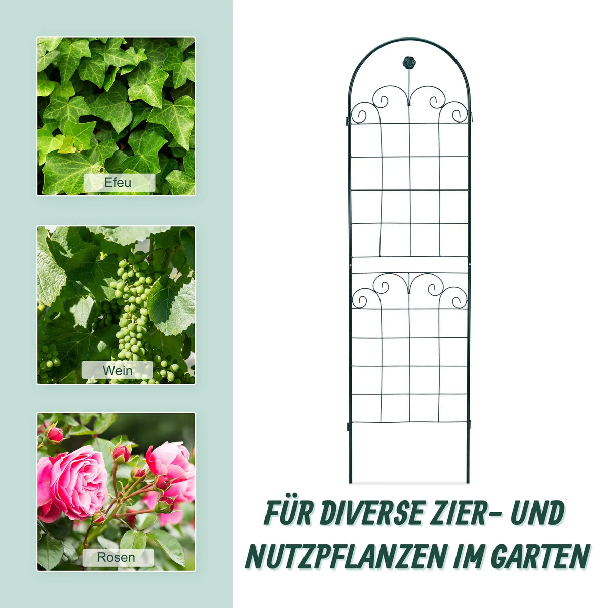 Rankgitter 2er-Set Dunkelgrün von Relaxdays