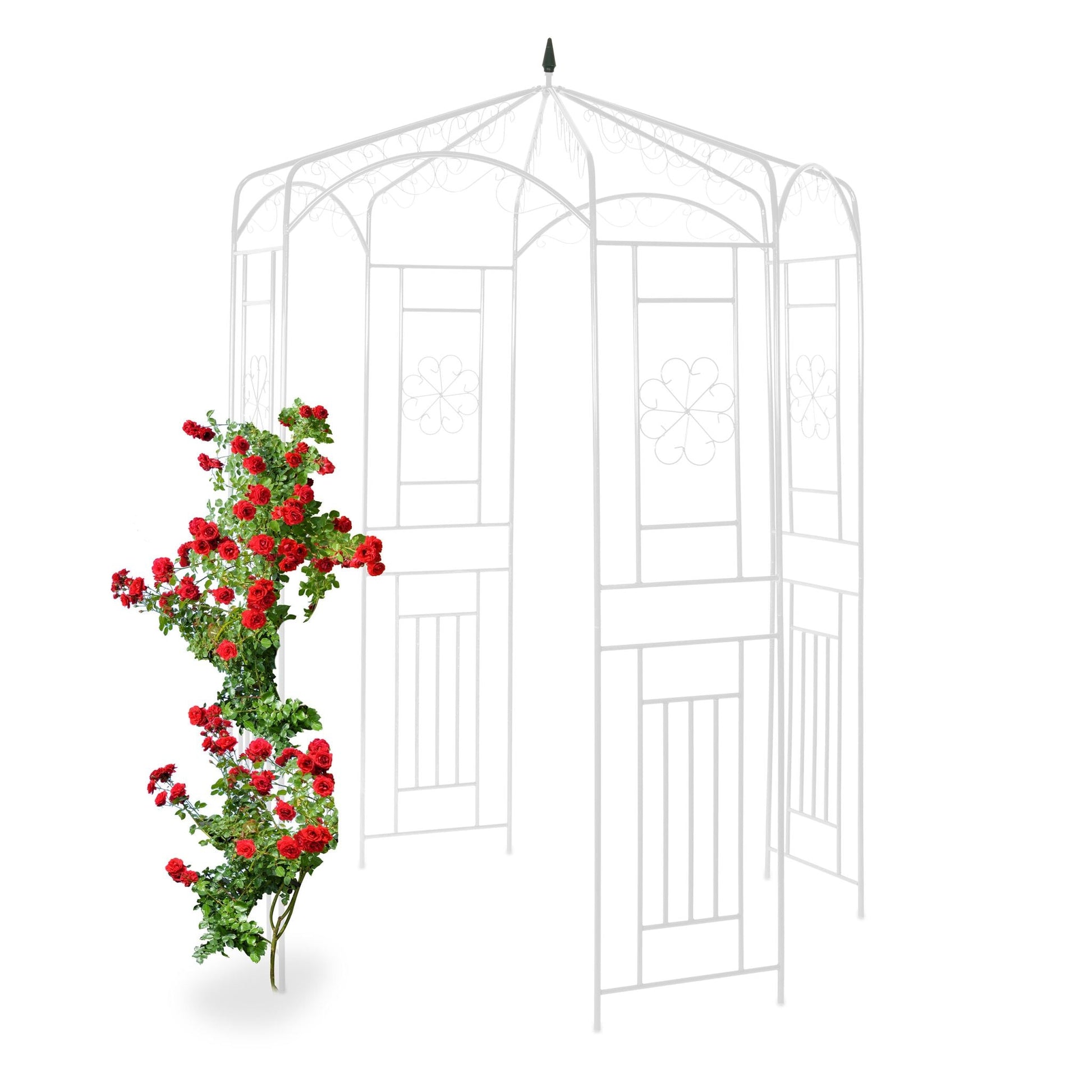 Rosenpavillon Metall Weiss von Relaxdays
