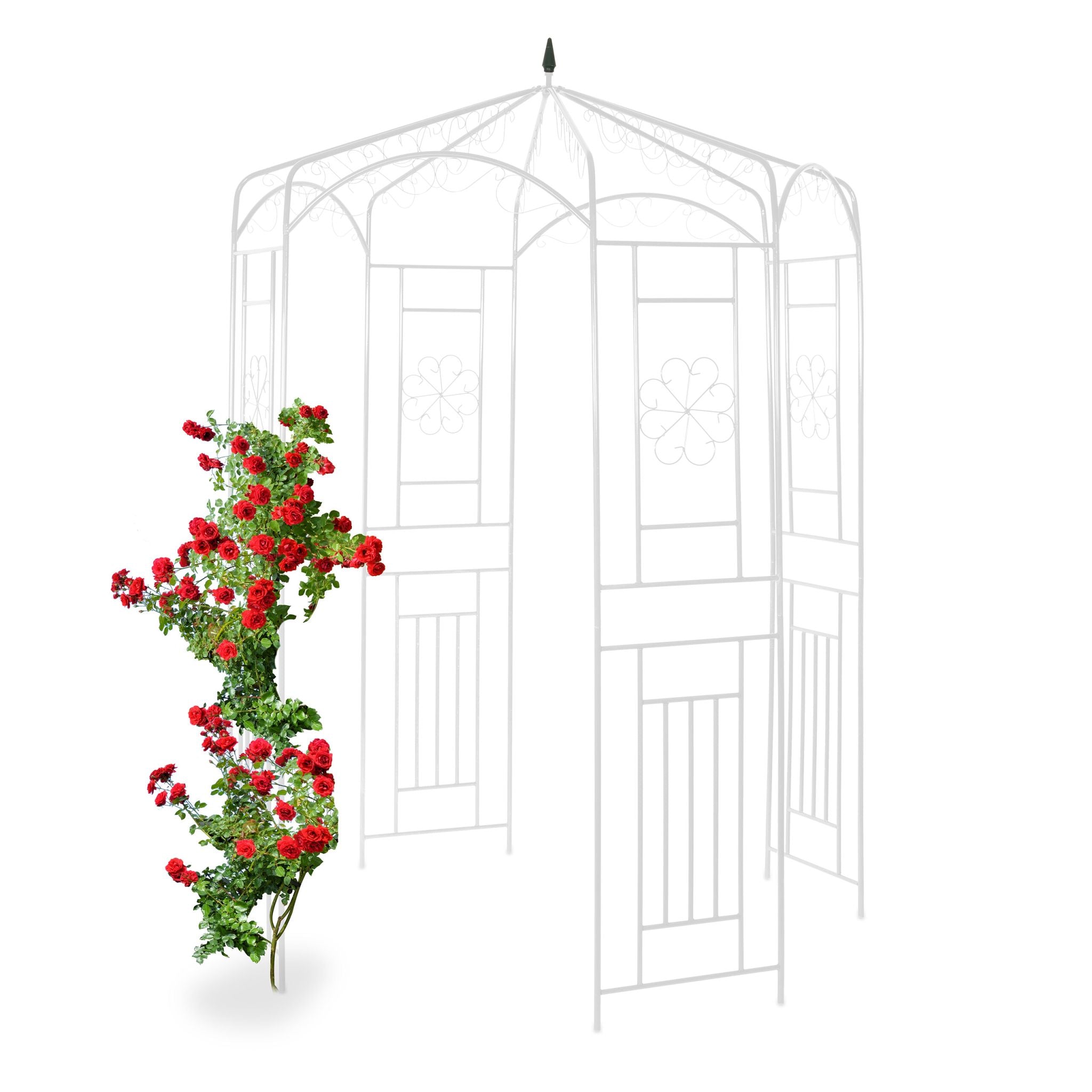 Rosenpavillon Metall Weiss von Relaxdays
