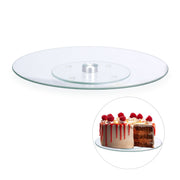 Drehbare Tortenplatte Glas Silber-Transparent von Relaxdays