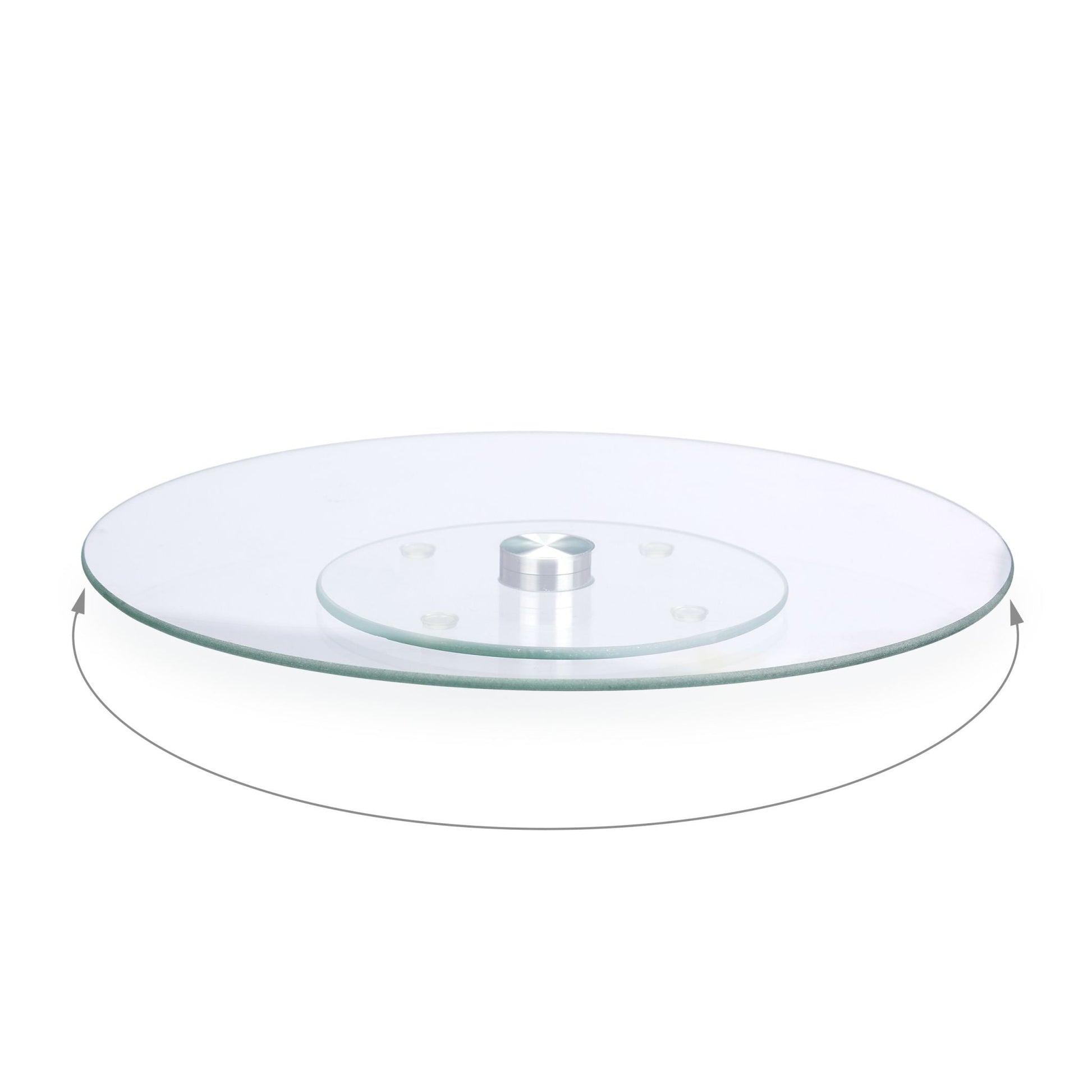 Drehbare Tortenplatte Glas Silber-Transparent von Relaxdays