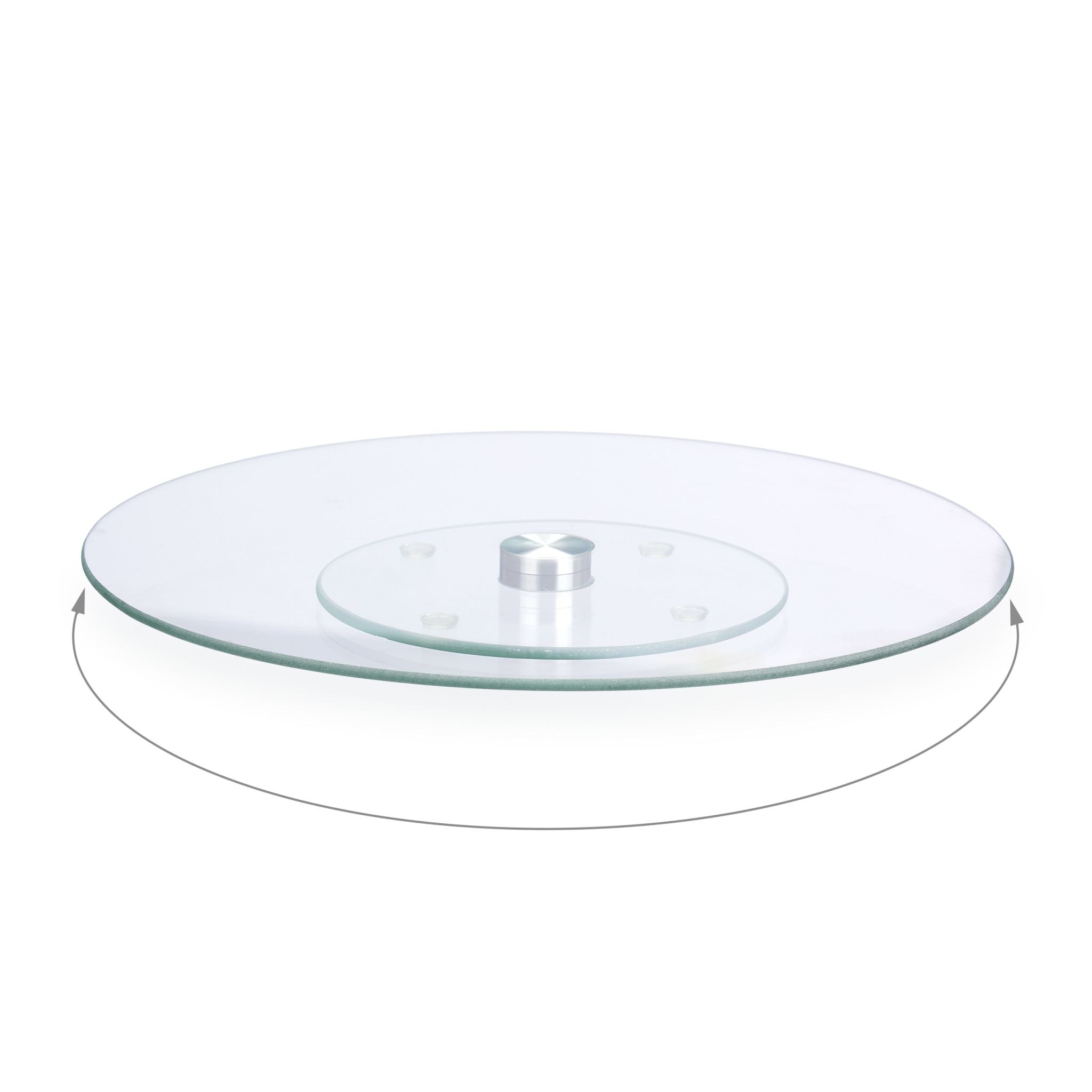 Drehbare Tortenplatte Glas Silber-Transparent von Relaxdays