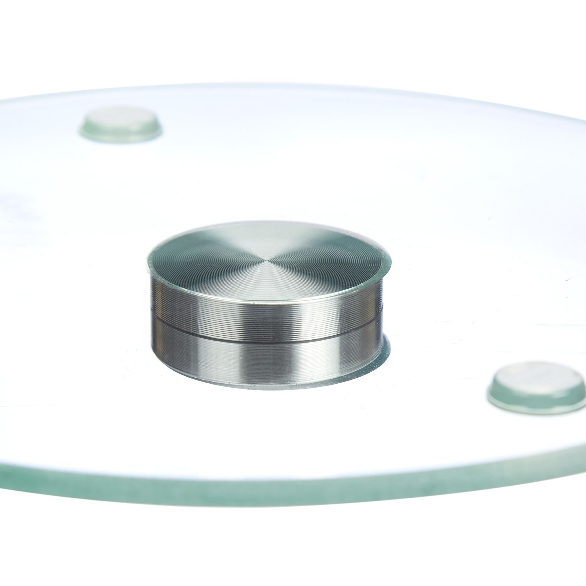 Drehbare Tortenplatte Glas Silber-Transparent von Relaxdays
