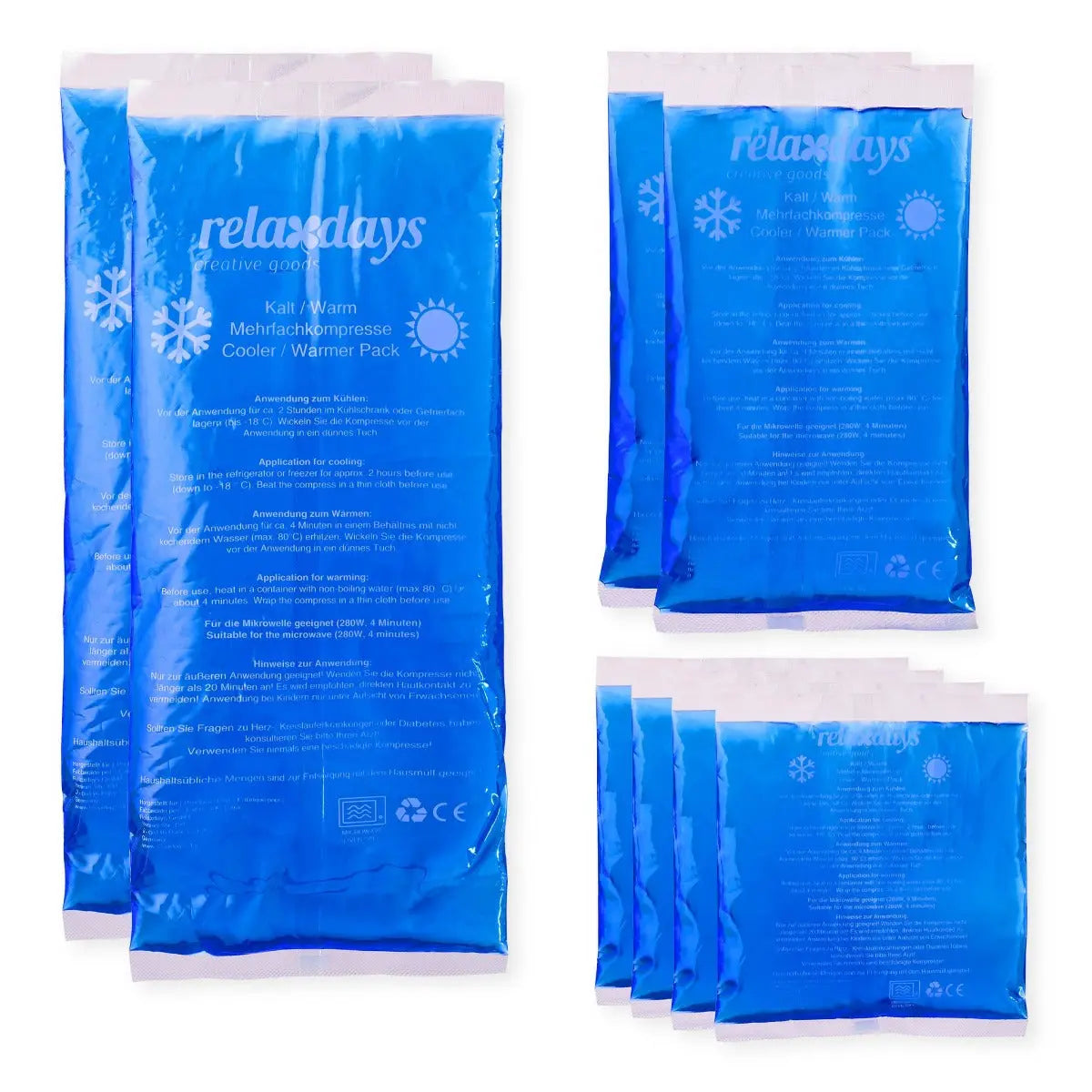 Kühlpads Gel 8er Set von Relaxdays