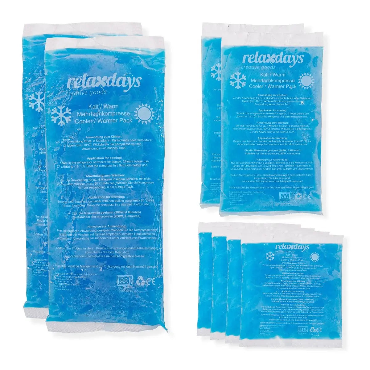 Kühlpads Gel 8er Set von Relaxdays