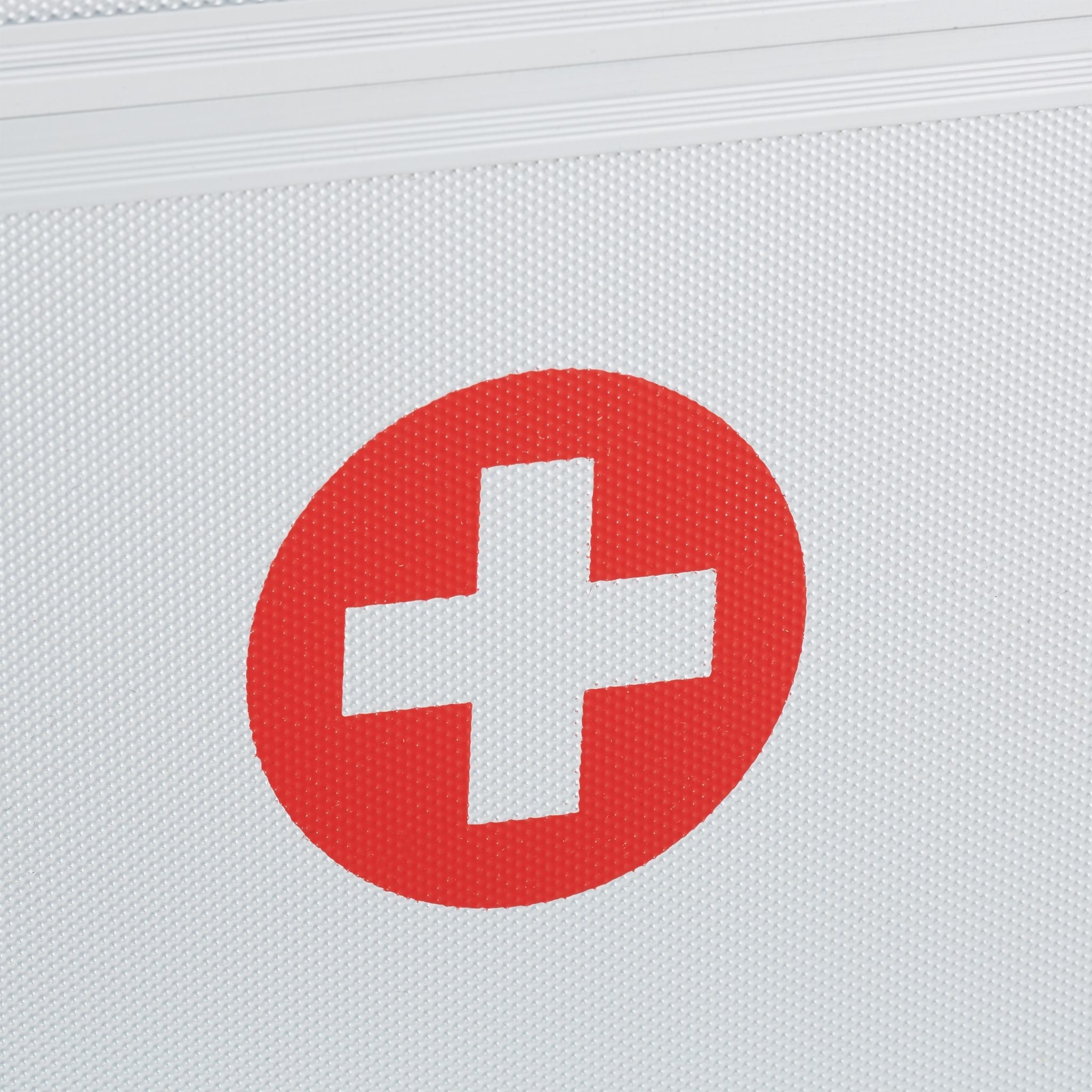Erste Hilfe Koffer Aluminium Rot-Schwarz-Silber von Relaxdays