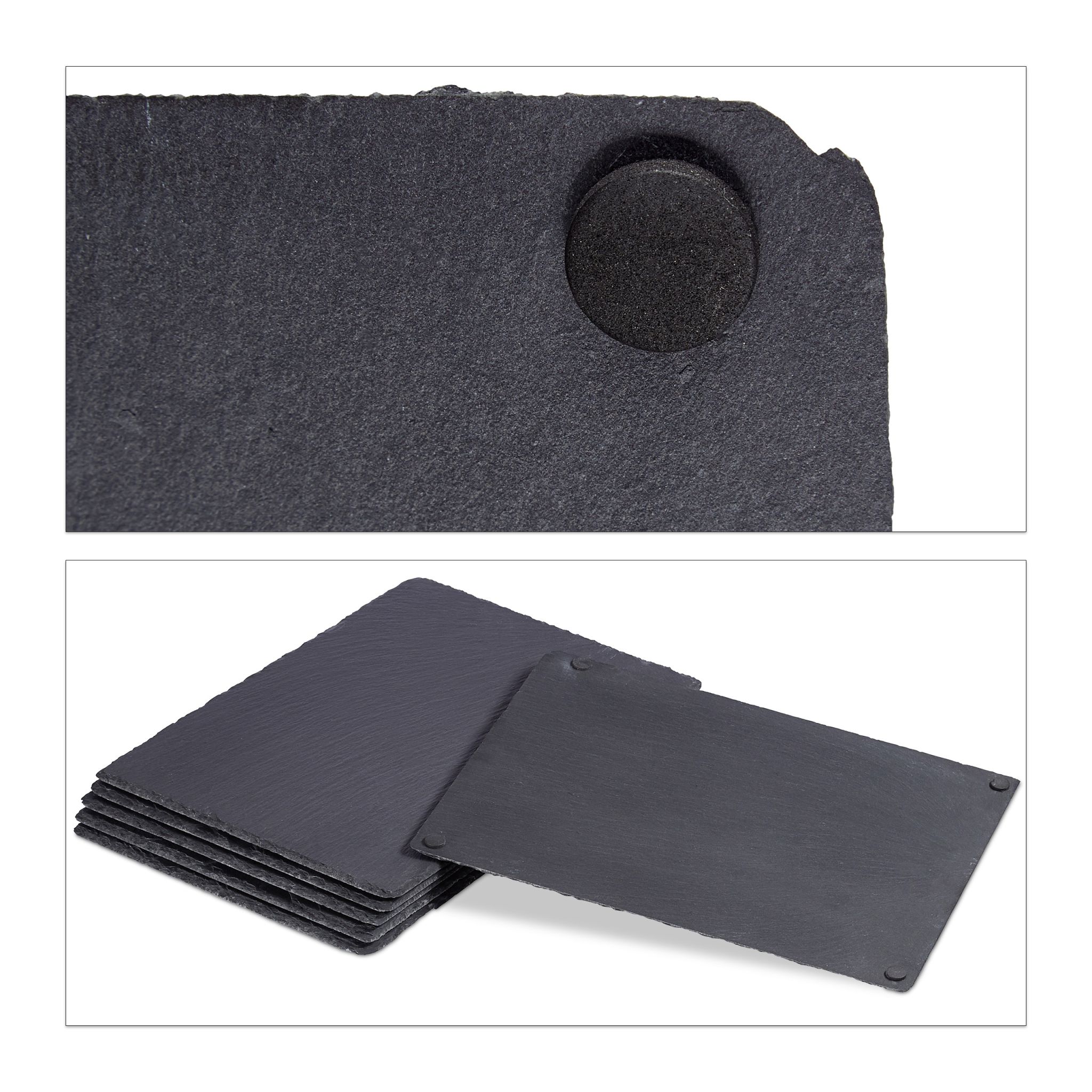 Schieferplatte 30x40cm 6er-Set Anthrazit von Relaxdays