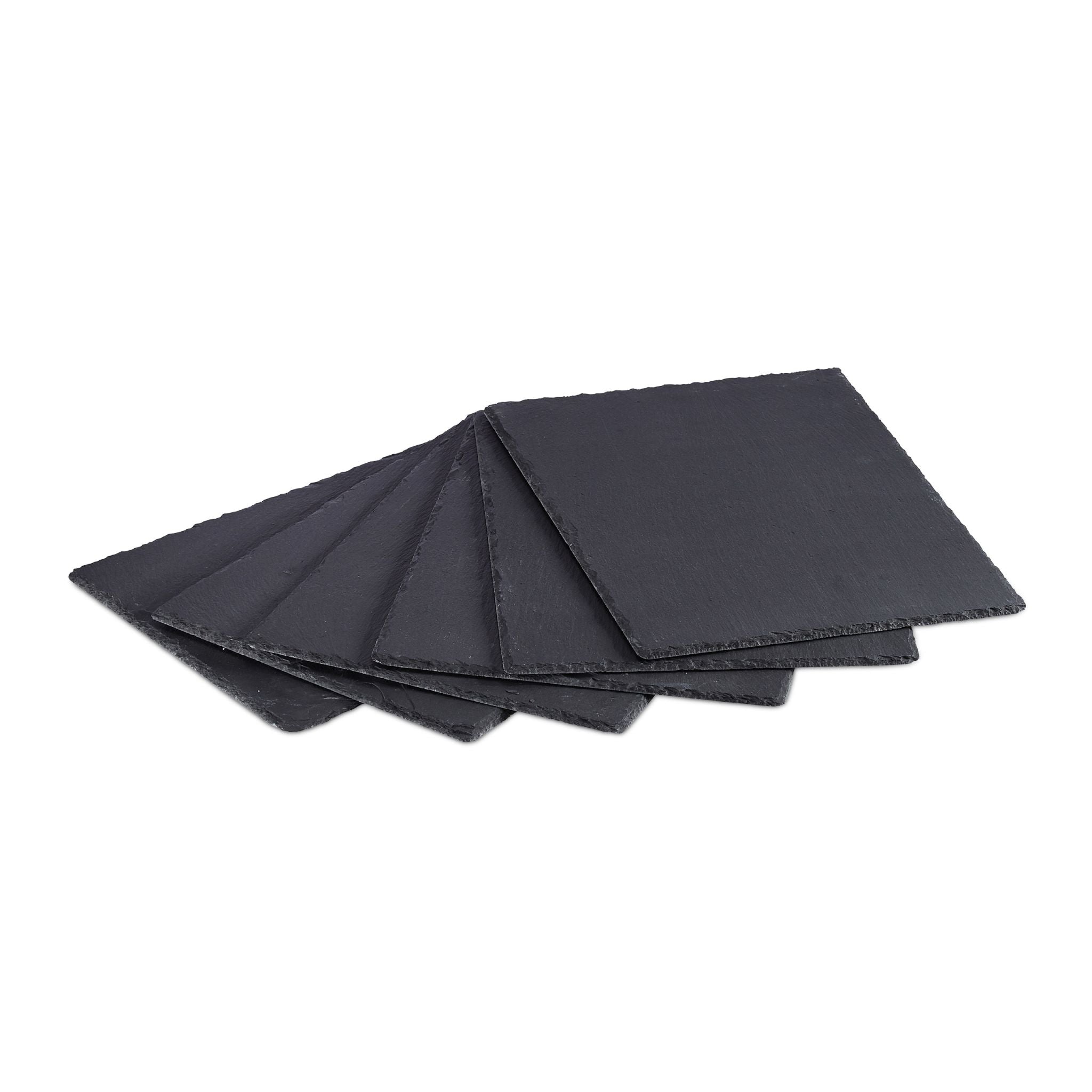 Schieferplatte 30x40cm 6er-Set Anthrazit von Relaxdays