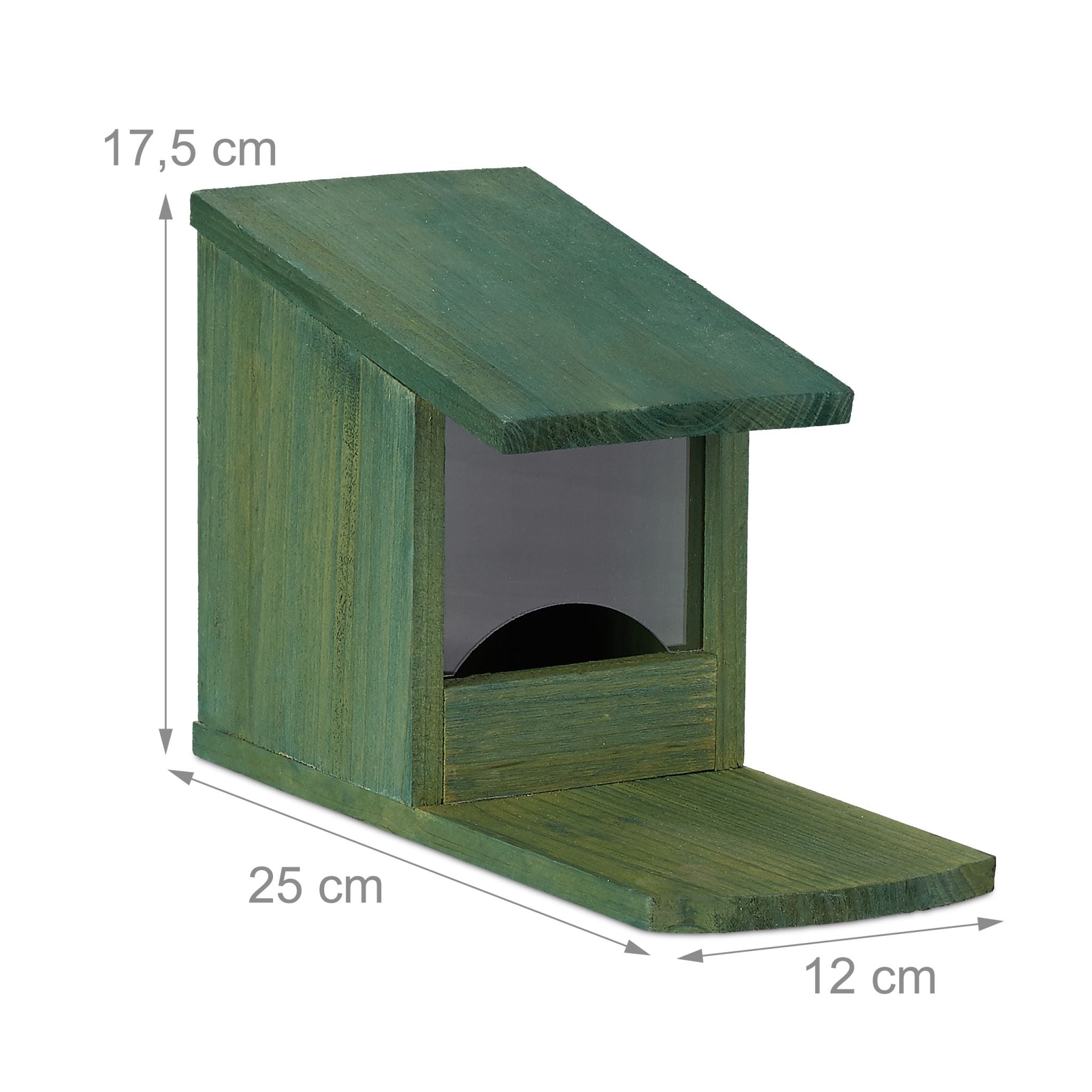 Eichhörnchen Futterhaus zum Stellen Dunkelgrün-Transparent von Relaxdays