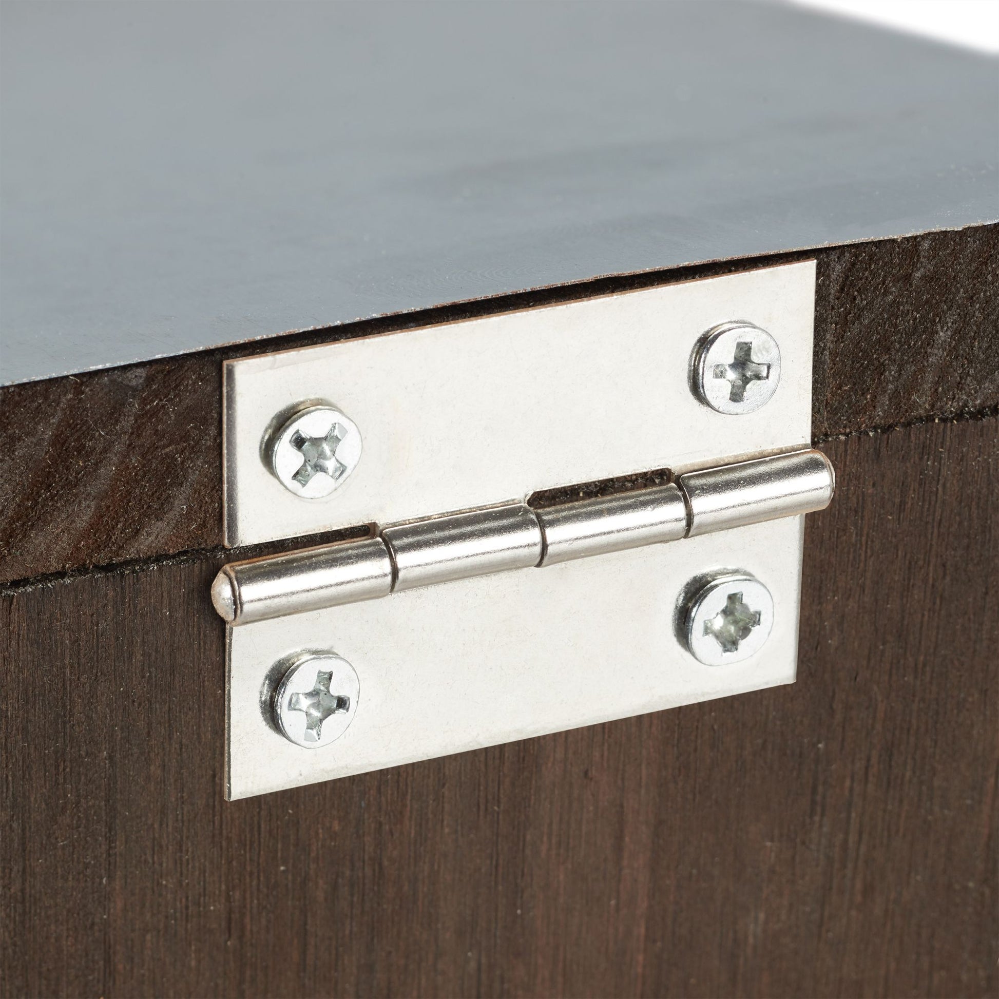 Eichhörnchen Futterhaus Metalldach Dunkelbraun-Silber-Transparent von Relaxdays