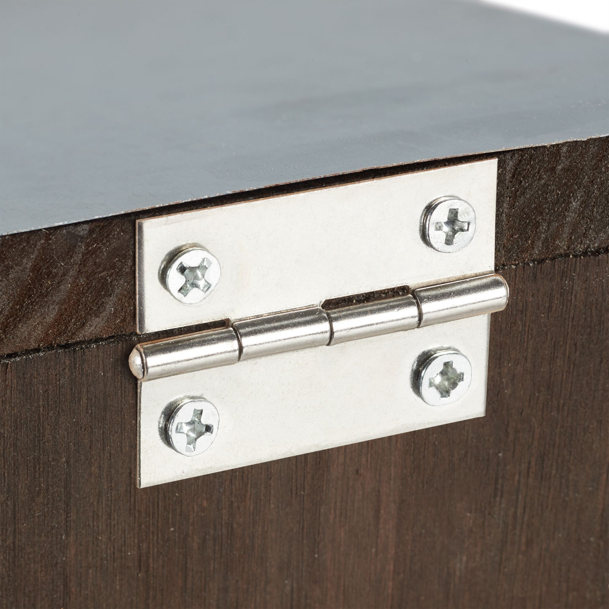 Eichhörnchen Futterhaus Metalldach Dunkelbraun-Silber-Transparent von Relaxdays