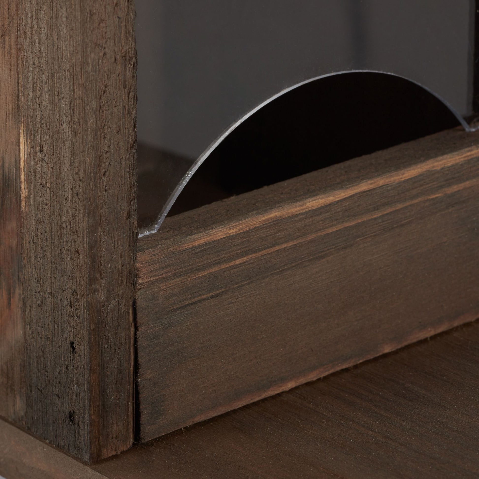 Eichhörnchen Futterhaus Metalldach Dunkelbraun-Silber-Transparent von Relaxdays