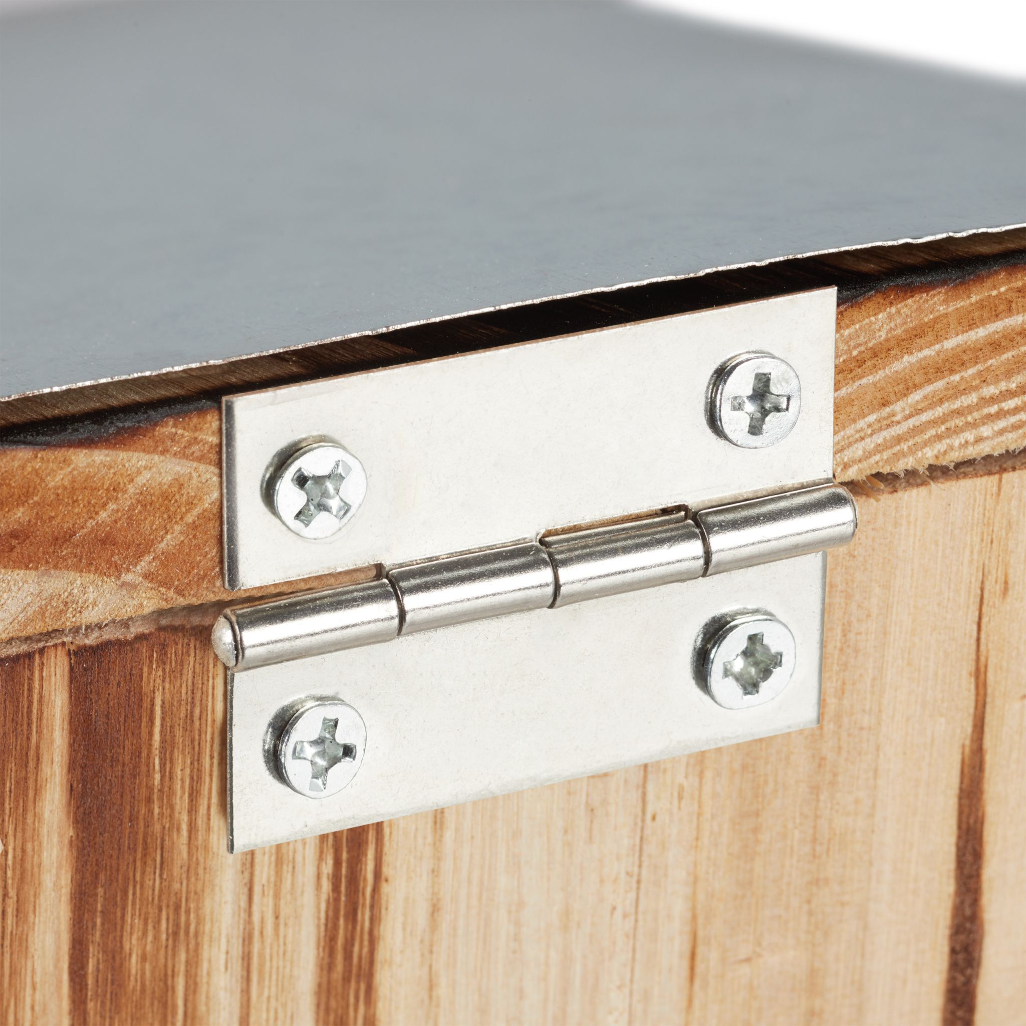 Eichhörnchen Futterhaus Metalldach Braun-Silber-Transparent von Relaxdays