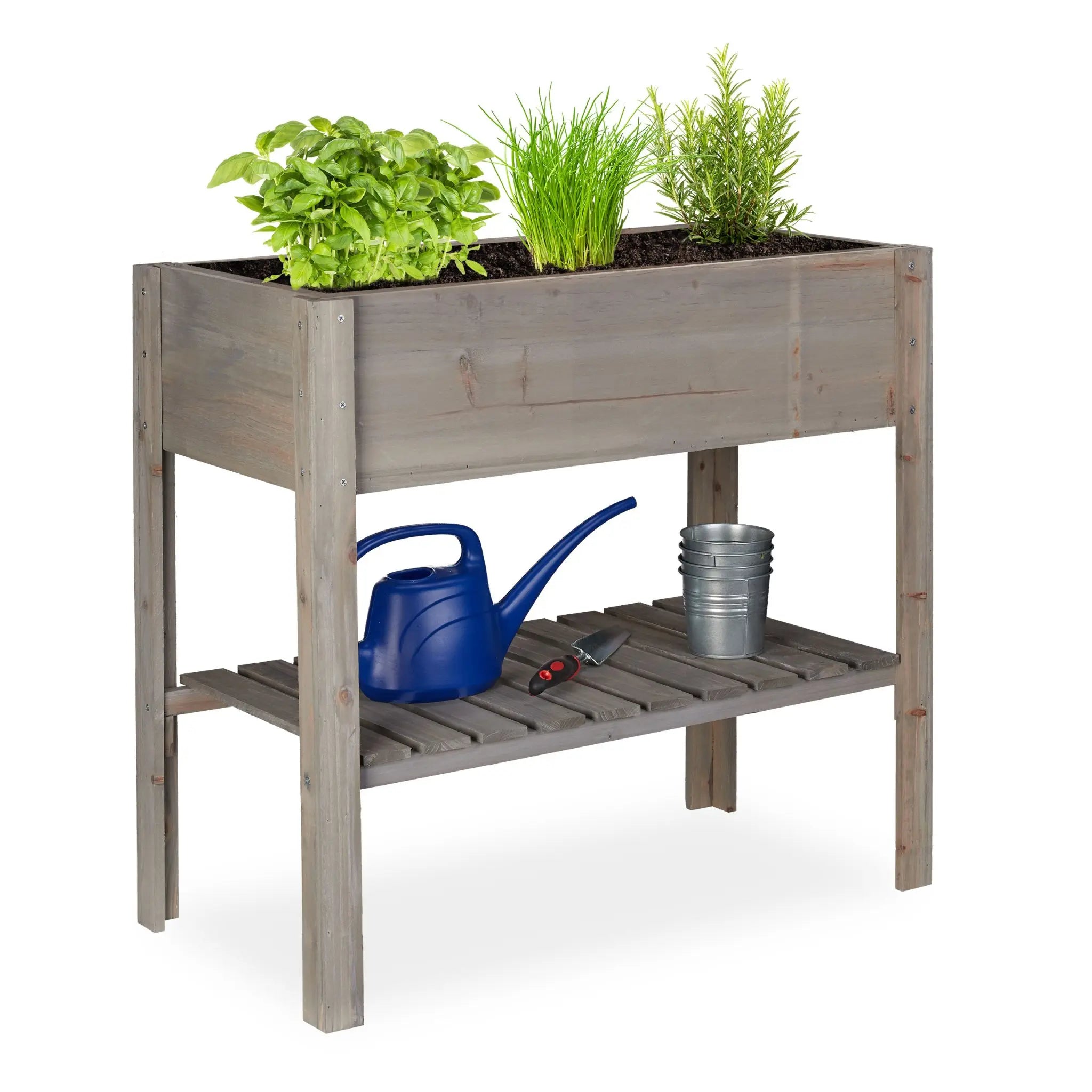 Hochbeet Holz grau Grau von Relaxdays