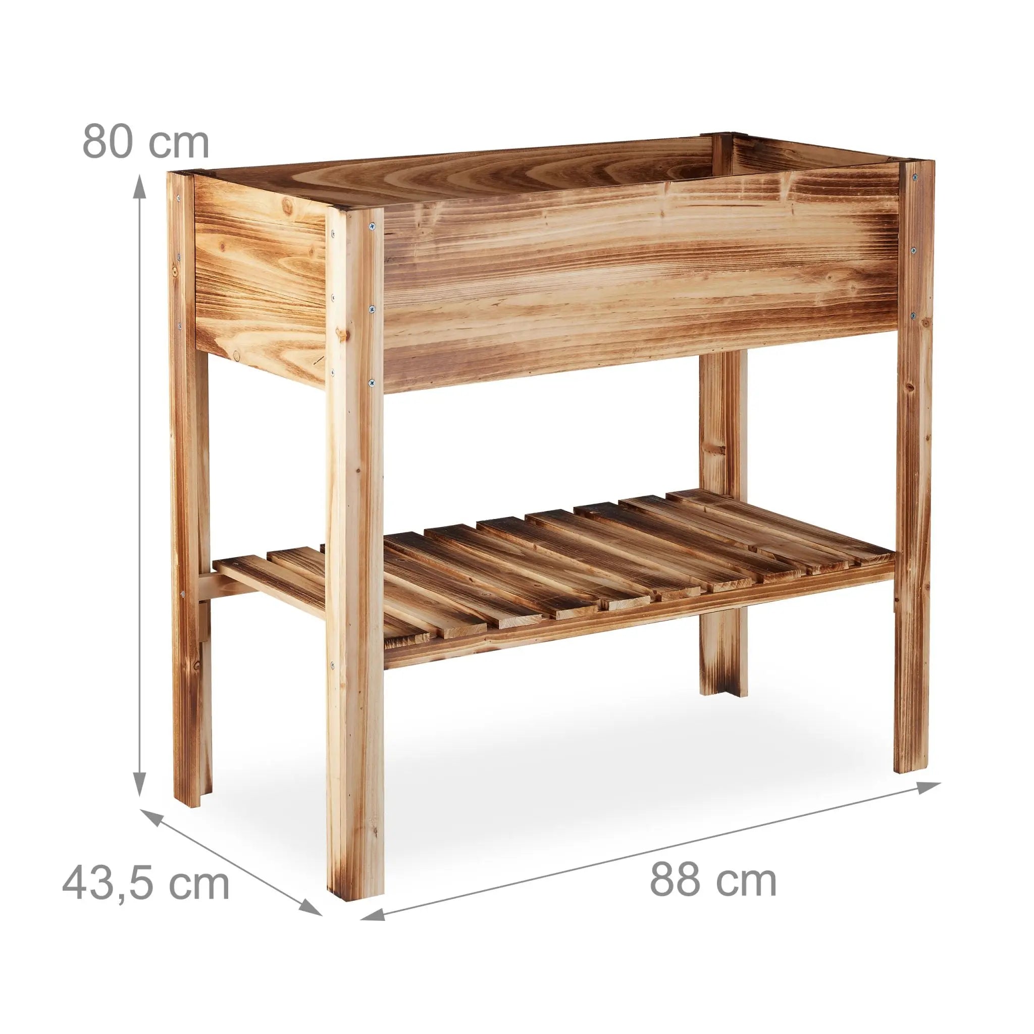 Hochbeet Holz geflammt Hellbraun von Relaxdays