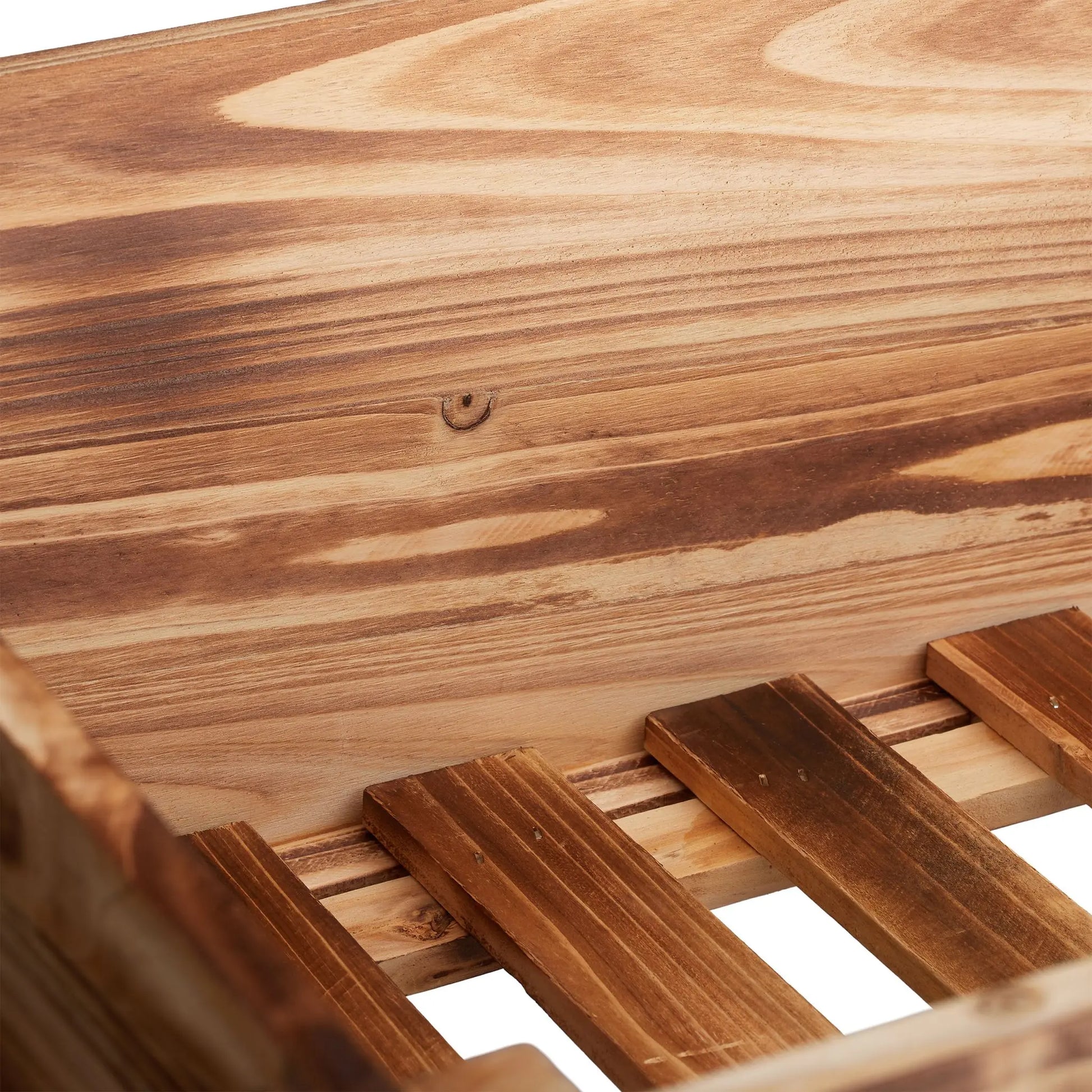 Hochbeet Holz geflammt Hellbraun von Relaxdays