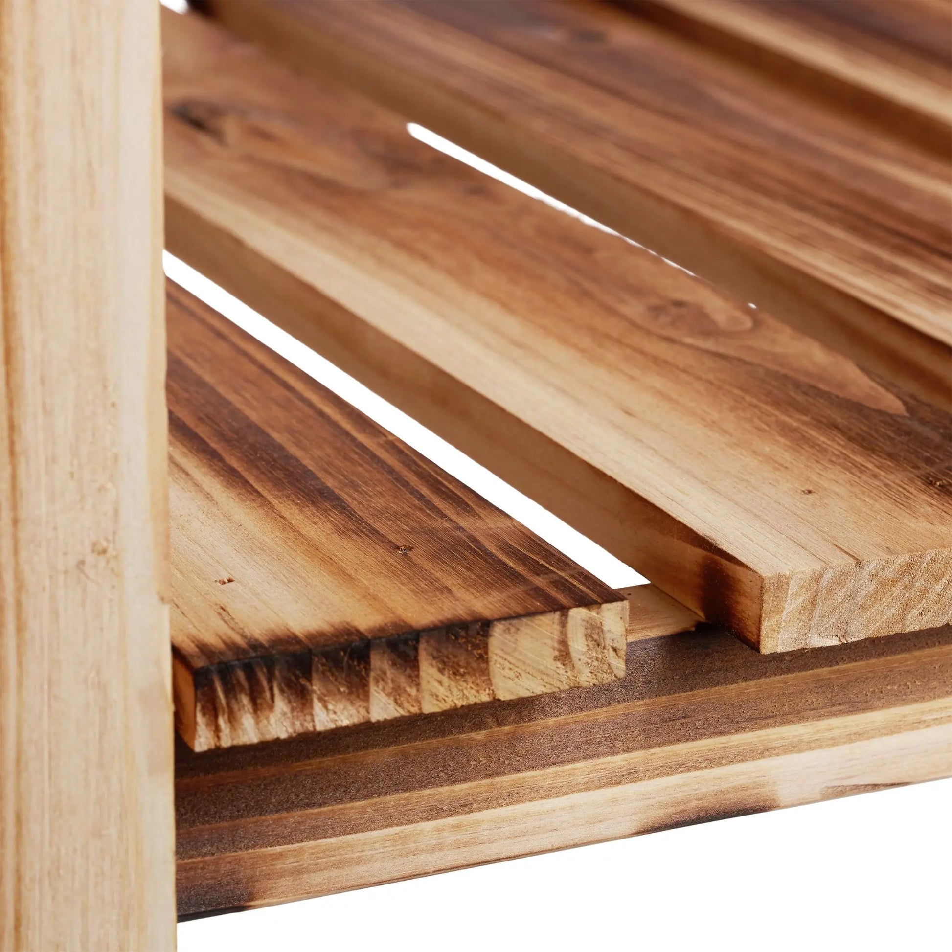 Hochbeet Holz geflammt Hellbraun von Relaxdays