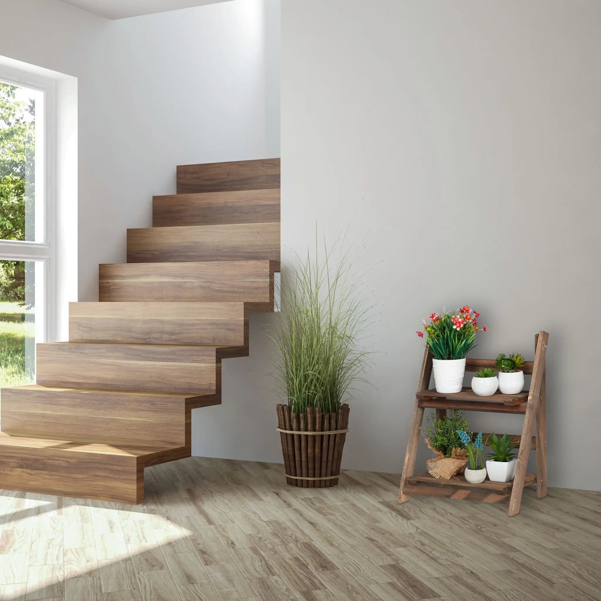 Blumentreppe Holz dunkelbraun Dunkelbraun von Relaxdays