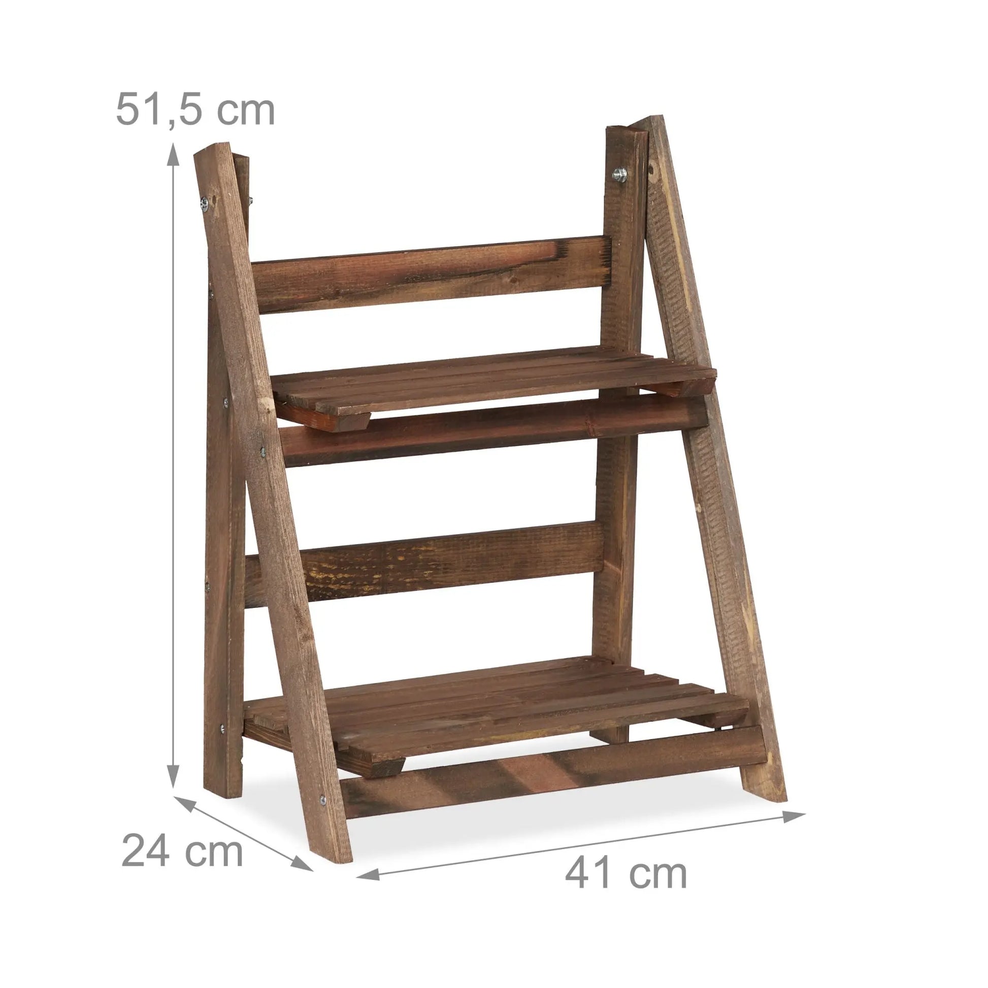 Blumentreppe Holz dunkelbraun Dunkelbraun von Relaxdays