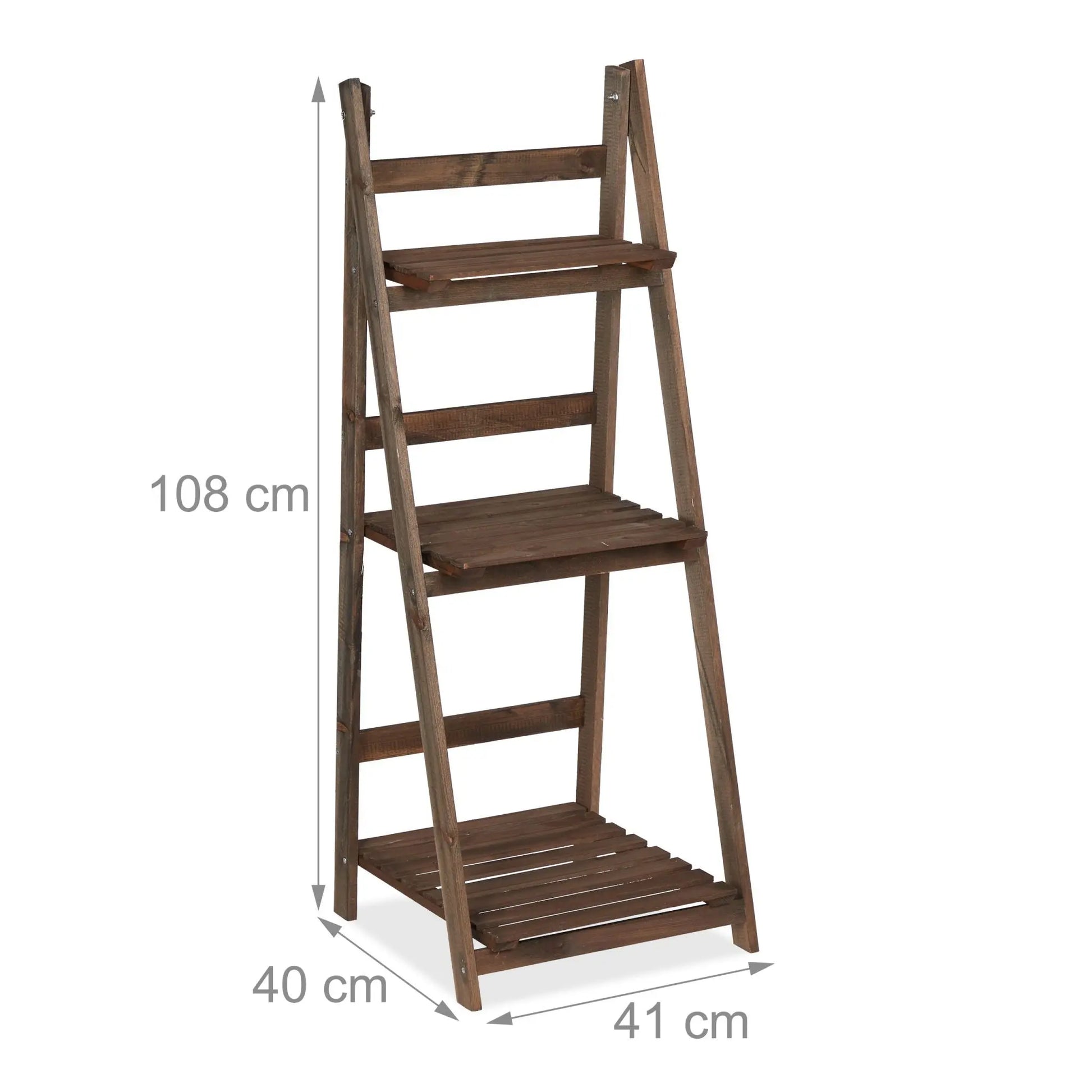 Blumentreppe Holz dunkelbraun Dunkelbraun von Relaxdays
