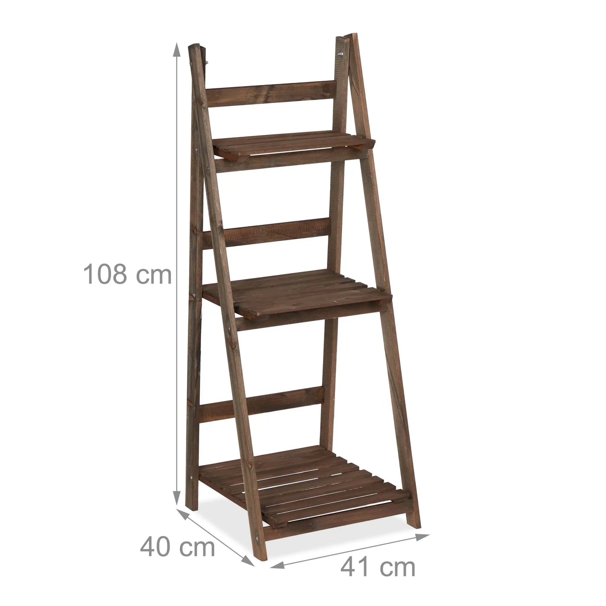 Blumentreppe Holz dunkelbraun Dunkelbraun von Relaxdays