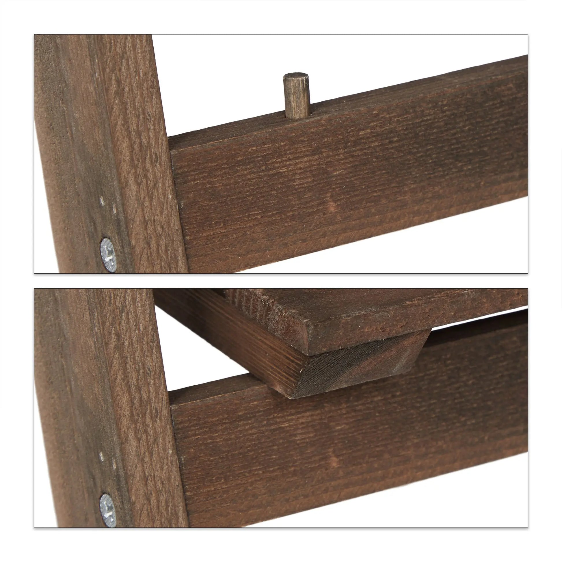Blumentreppe Holz dunkelbraun Dunkelbraun von Relaxdays