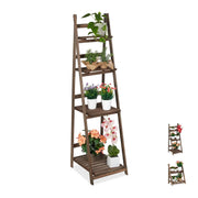 Blumentreppe Holz dunkelbraun Dunkelbraun von Relaxdays