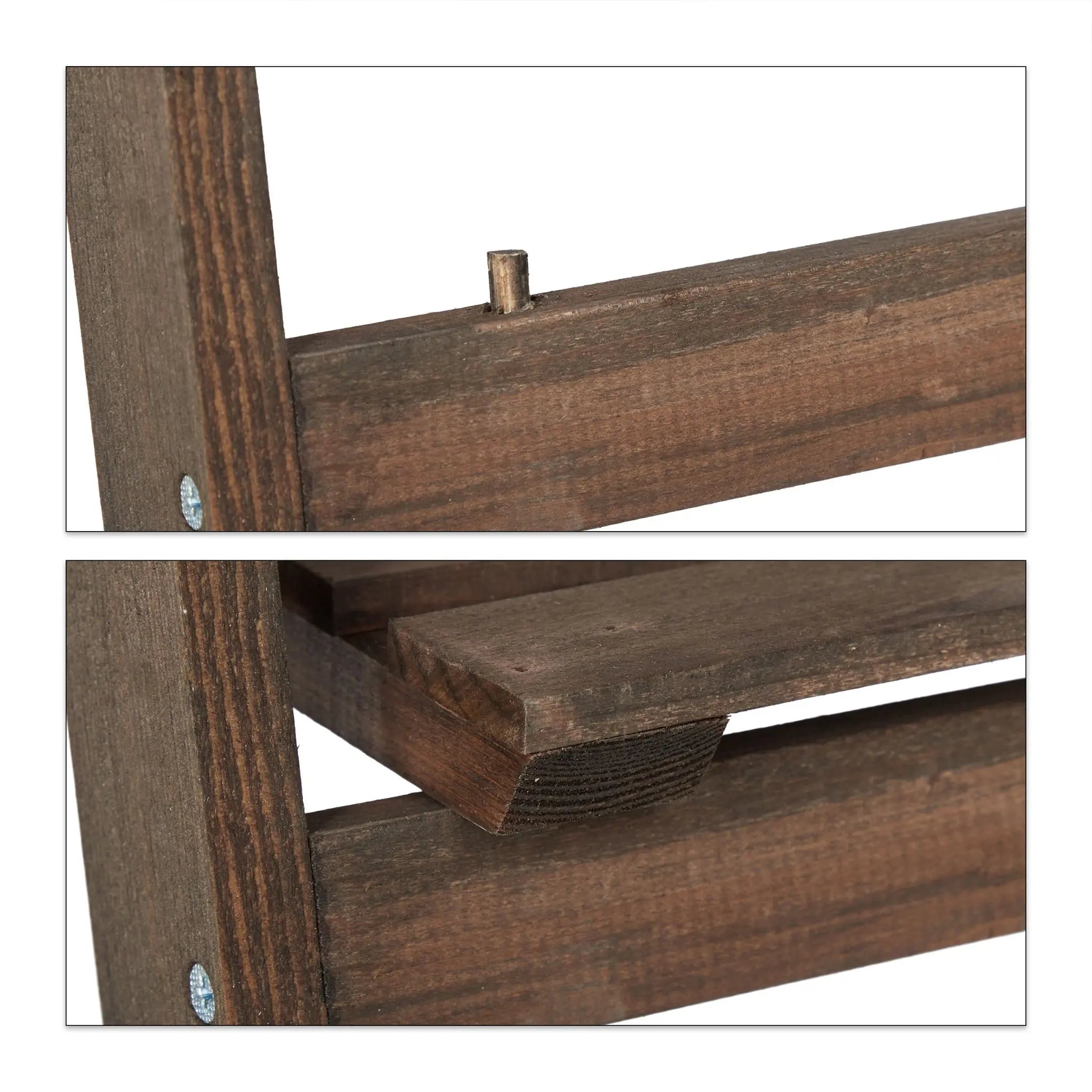 Blumentreppe Holz dunkelbraun Dunkelbraun von Relaxdays