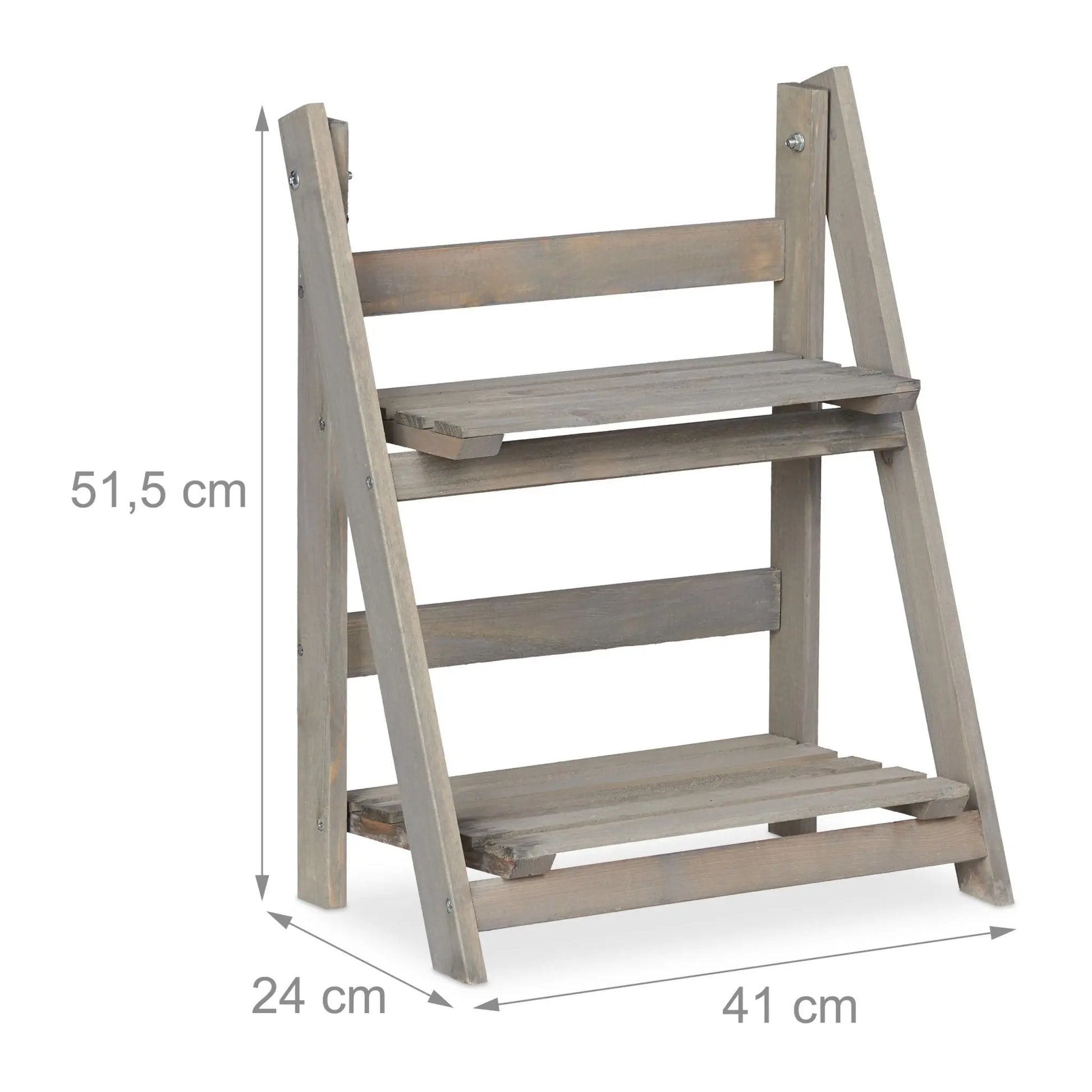 Blumentreppe Holz grau Grau von Relaxdays