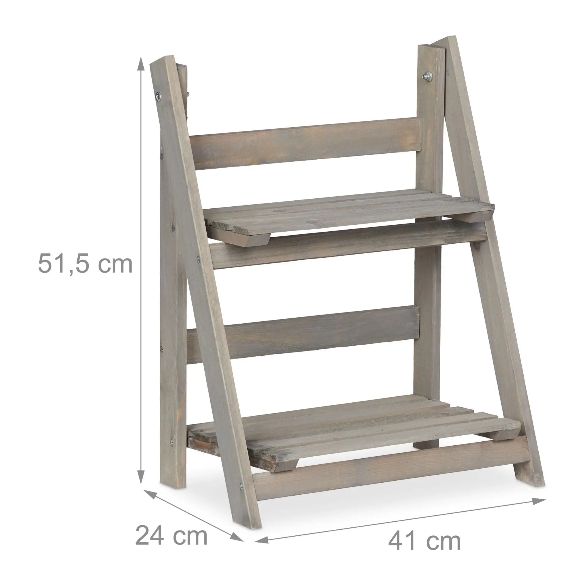 Blumentreppe Holz grau Grau von Relaxdays