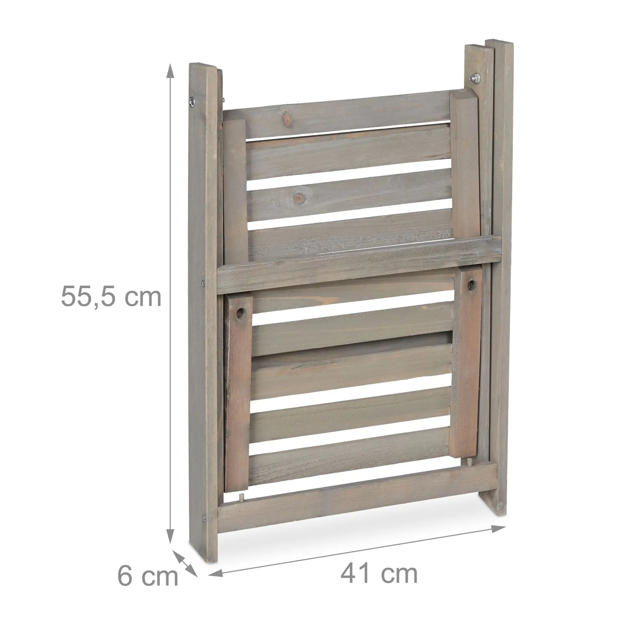 Blumentreppe Holz grau Grau von Relaxdays