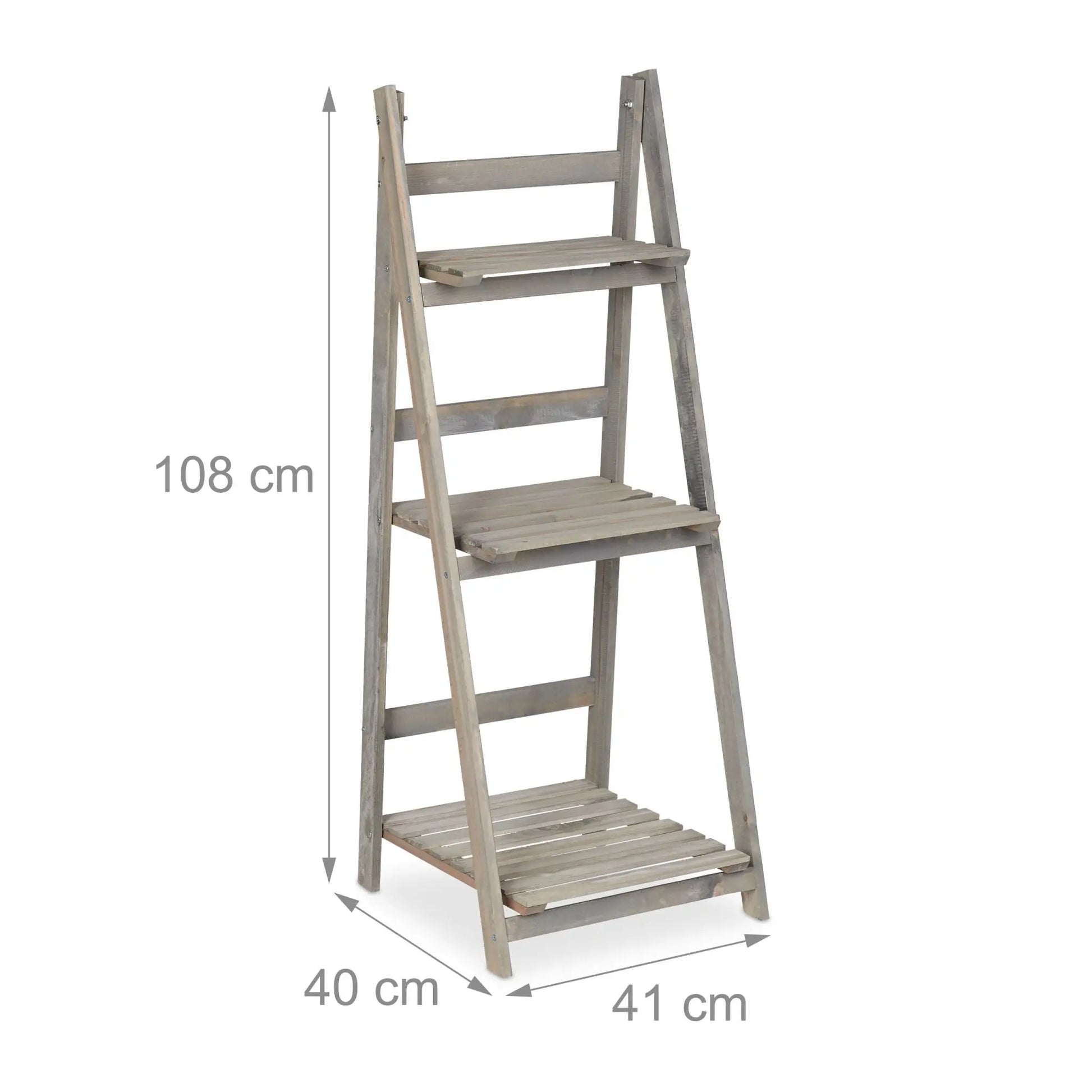 Blumentreppe Holz grau Grau von Relaxdays