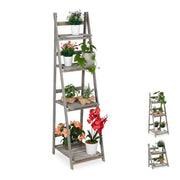 Blumentreppe Holz grau Grau von Relaxdays