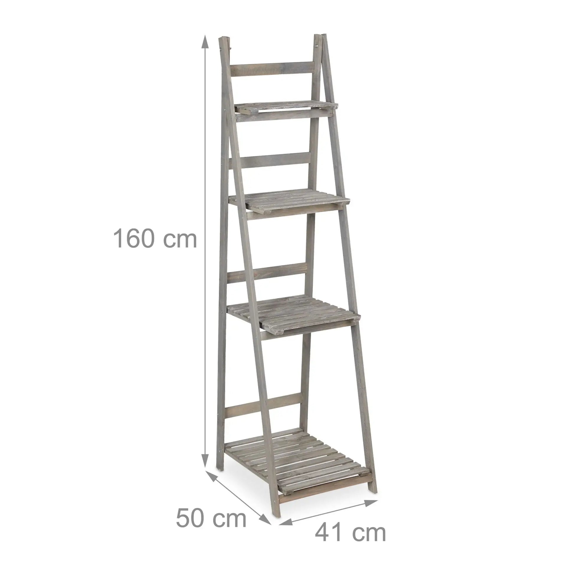 Blumentreppe Holz grau Grau von Relaxdays