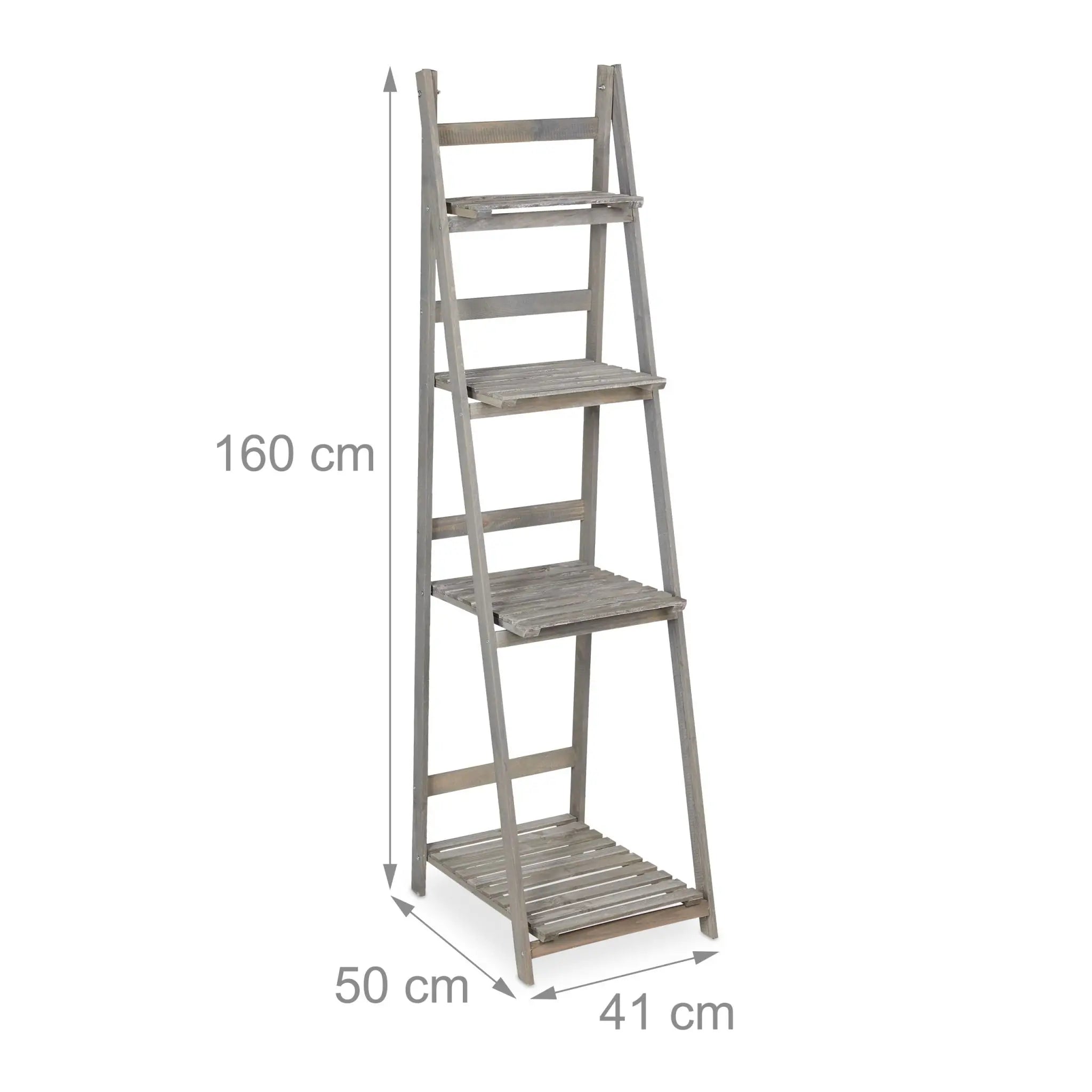 Blumentreppe Holz grau Grau von Relaxdays